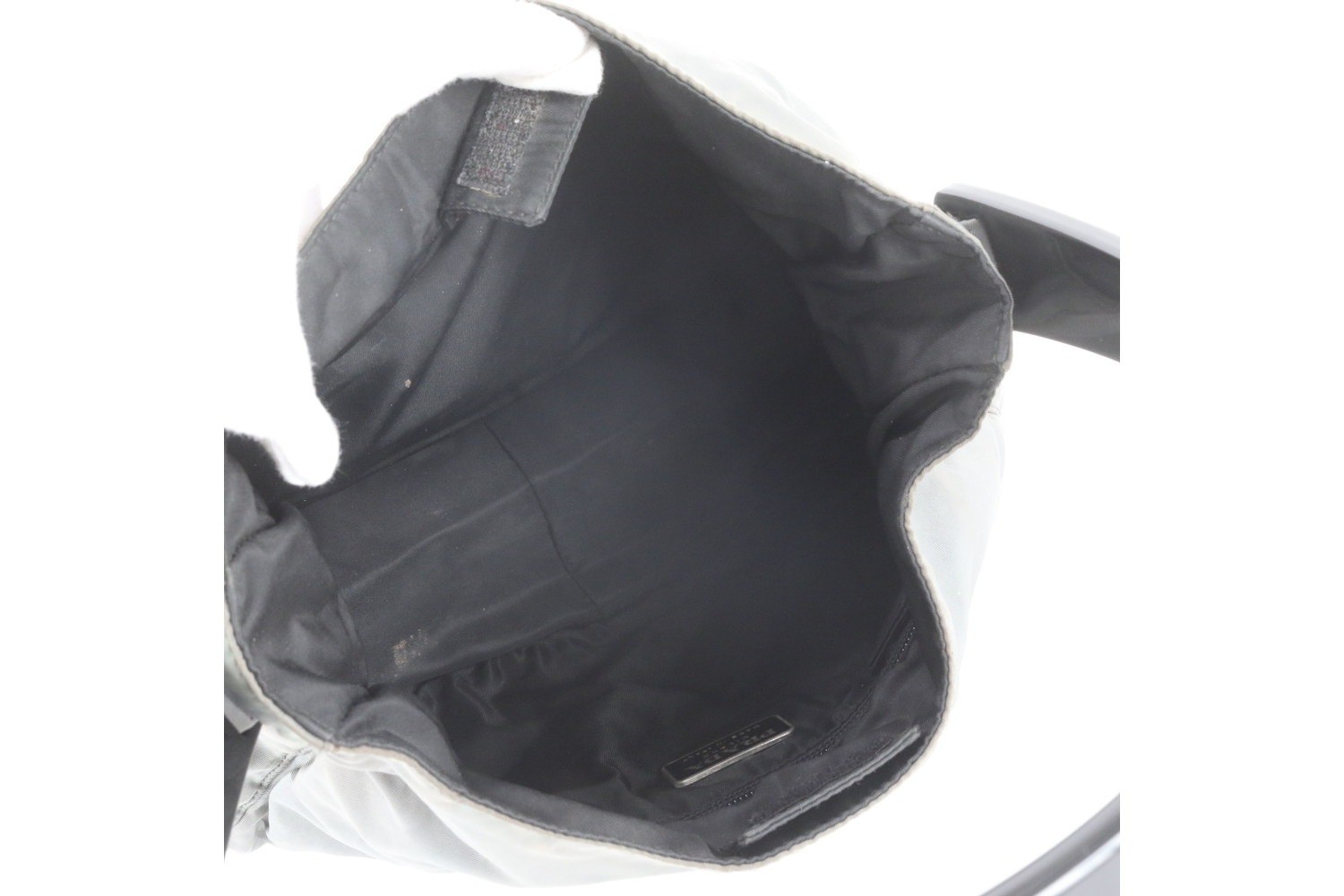 Tessuto Nylon Triangle Logo Shoulder Bag — view 7