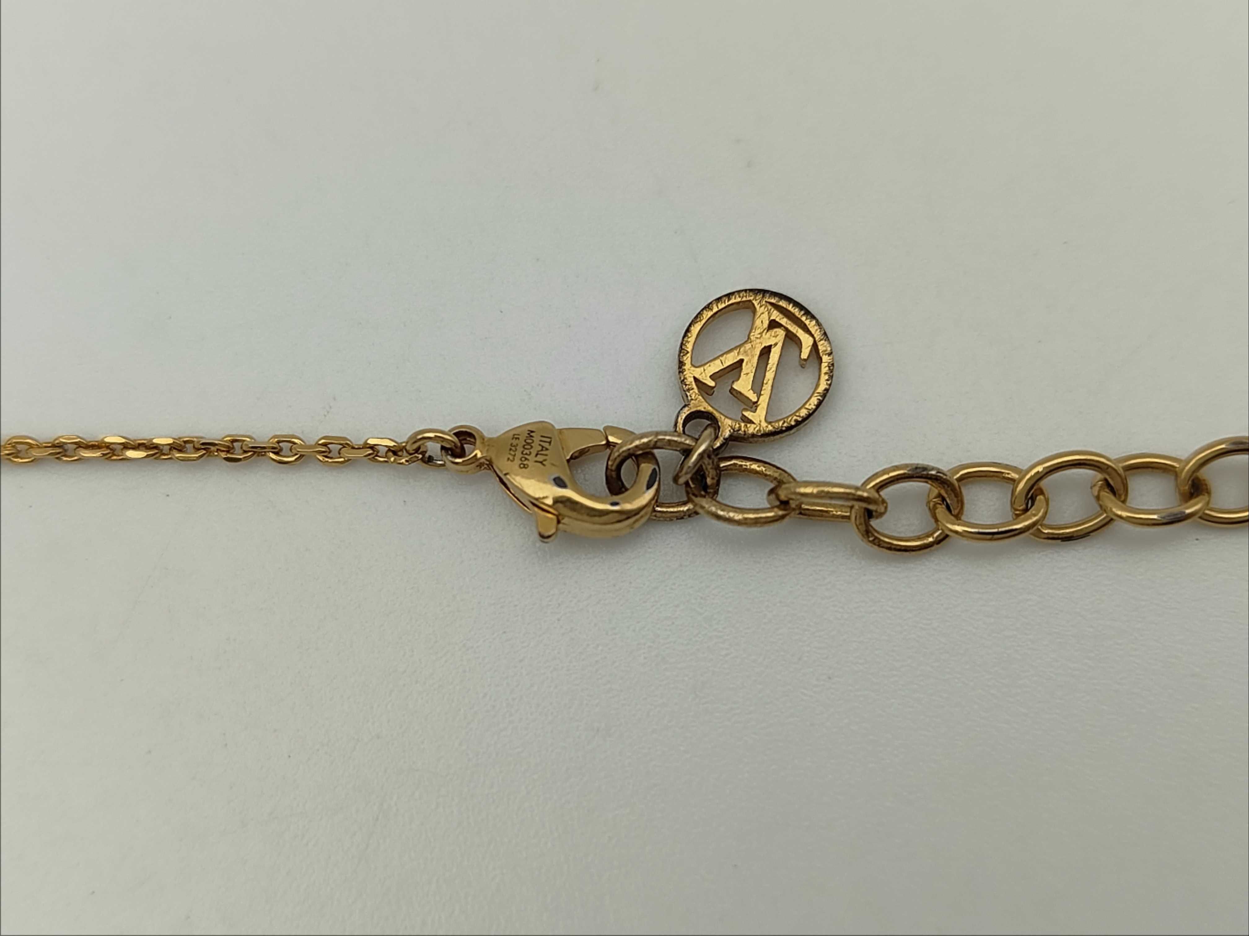 Necklace with Rhinestones and LV Circle Logo — view 4