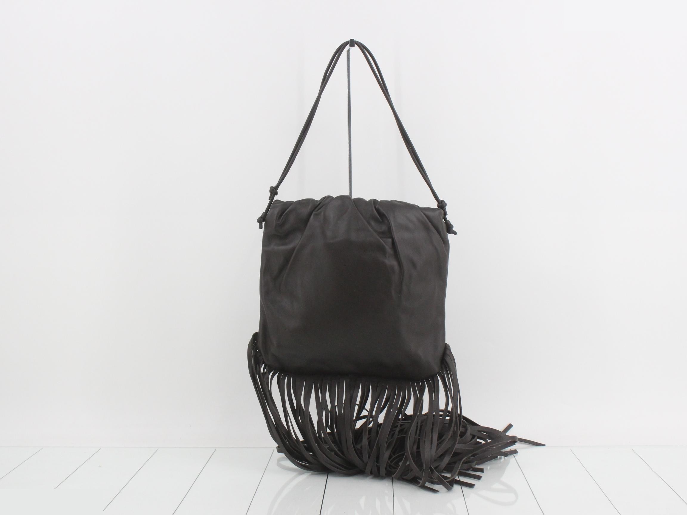 Unused The Fringe leather pouch, brown, shoulder bag, leather. — view 2