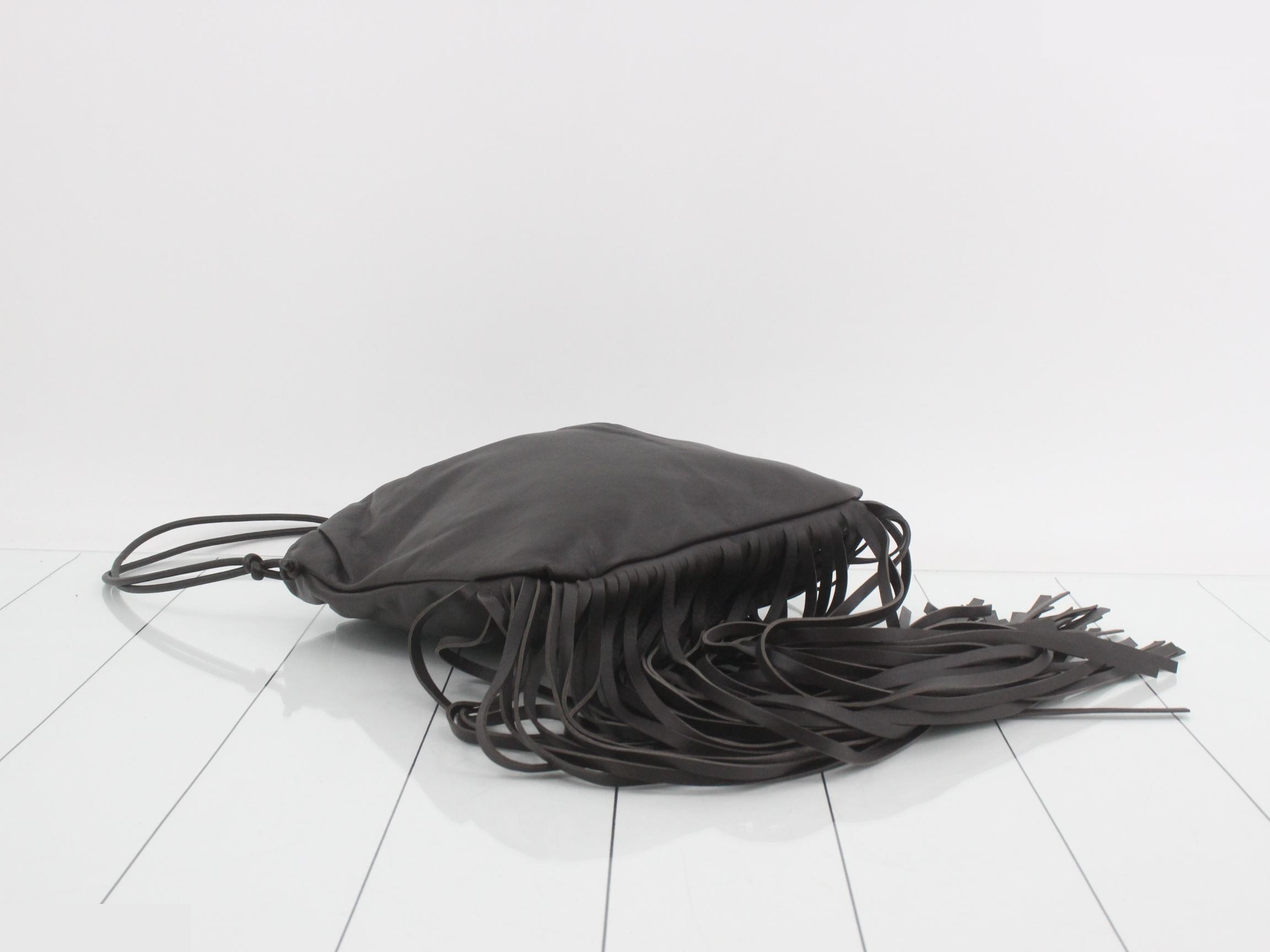 Unused The Fringe leather pouch, brown, shoulder bag, leather. — view 5