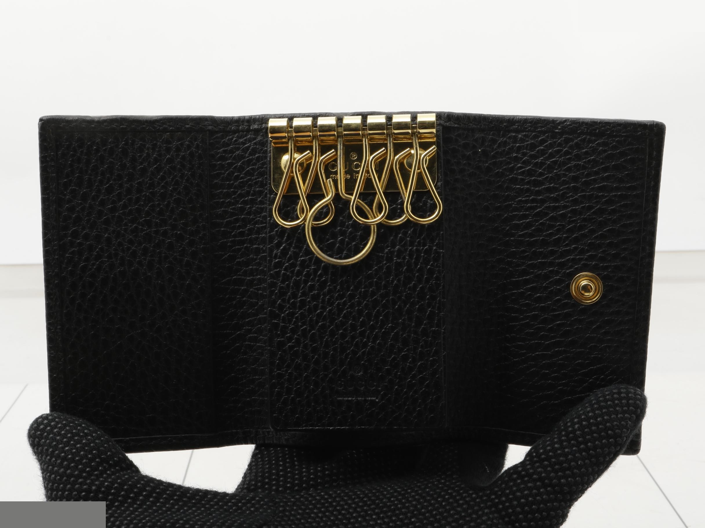 GG Marmont Key Case, Black Leather — view 4