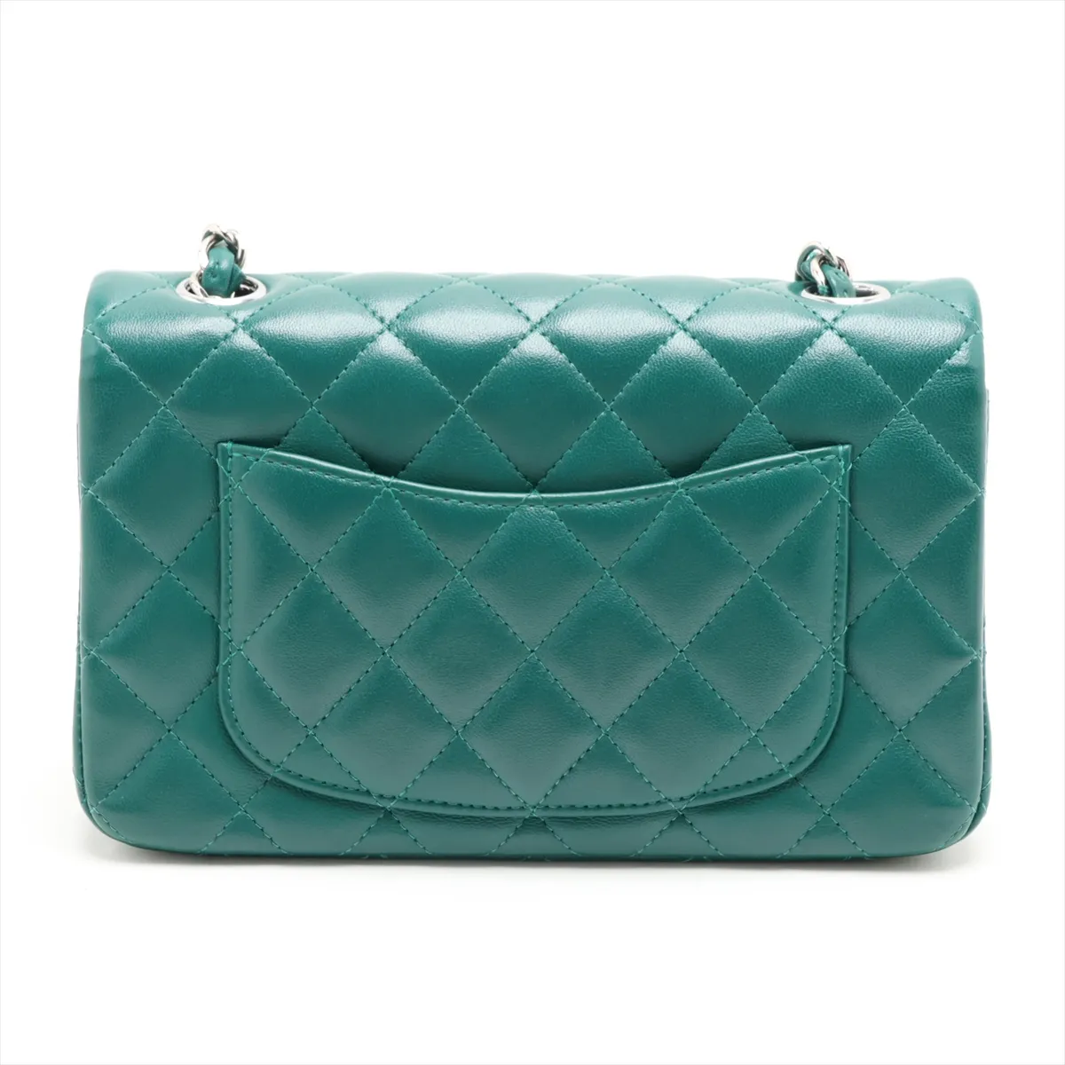 Mini Matelassé 20 Lambskin Single Flap Single Chain Bag, Green, Silver Hardware, 25798637, Serial Number 25-series, A69900 — view 2