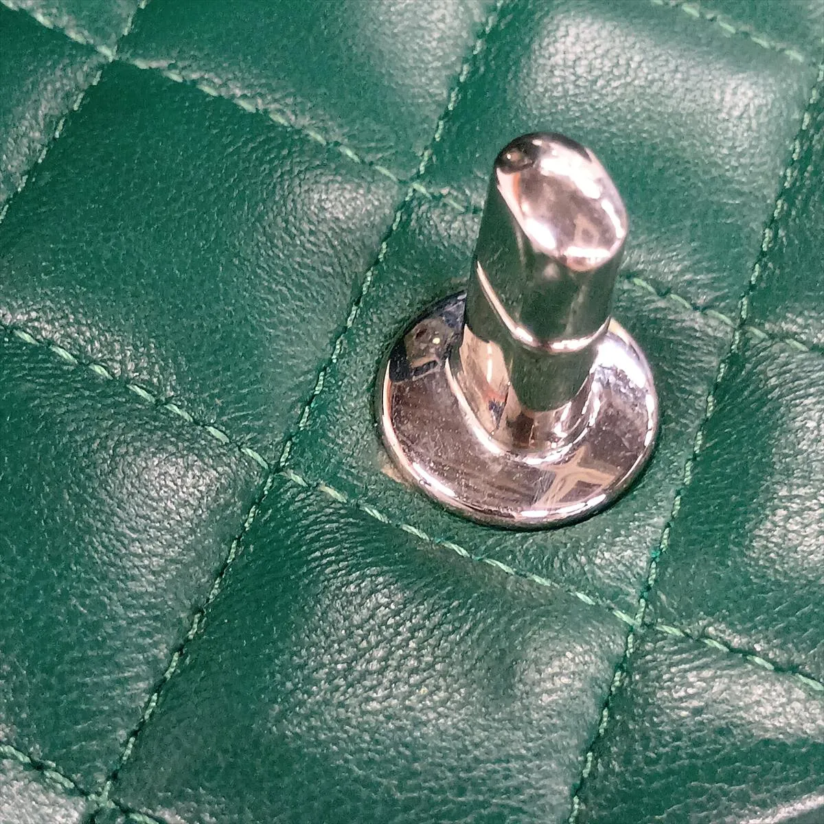 Mini Matelassé 20 Lambskin Single Flap Single Chain Bag, Green, Silver Hardware, 25798637, Serial Number 25-series, A69900 — view 12