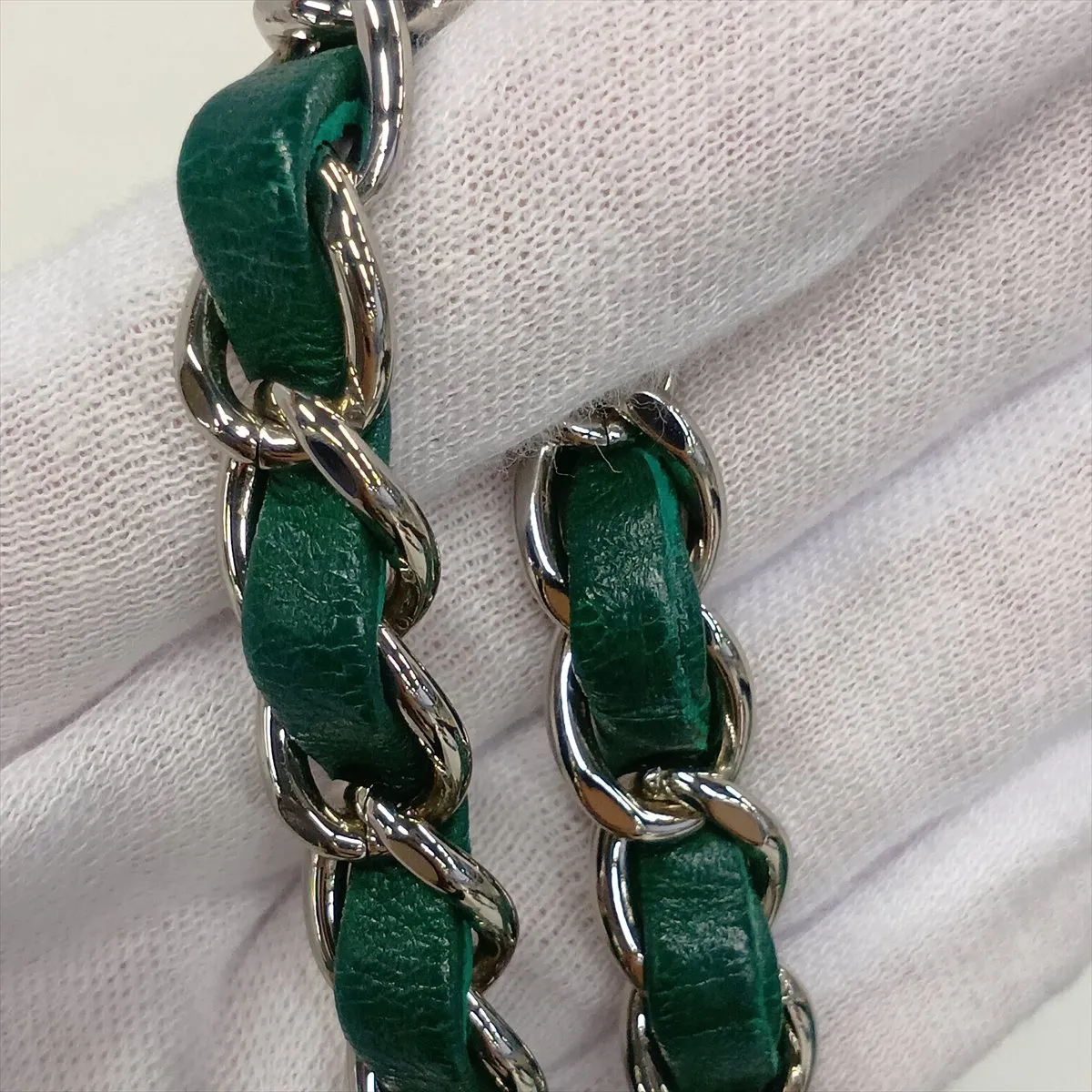 Mini Matelassé 20 Lambskin Single Flap Single Chain Bag, Green, Silver Hardware, 25798637, Serial Number 25-series, A69900 — view 15
