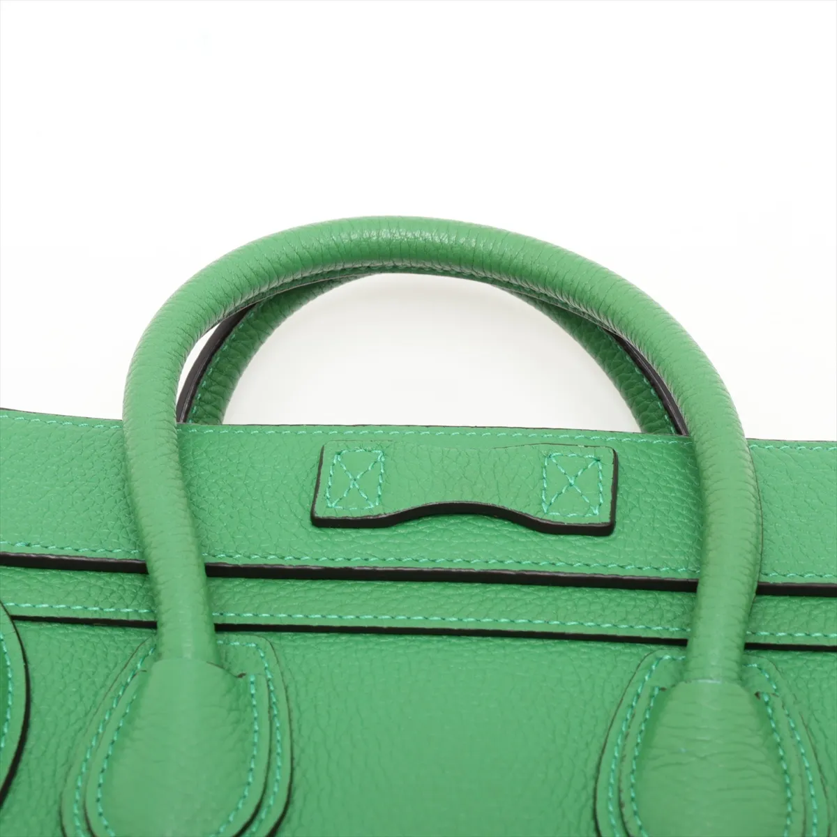 Luggage Nano Shopper Leather 2-Way Handbag, Green — view 6