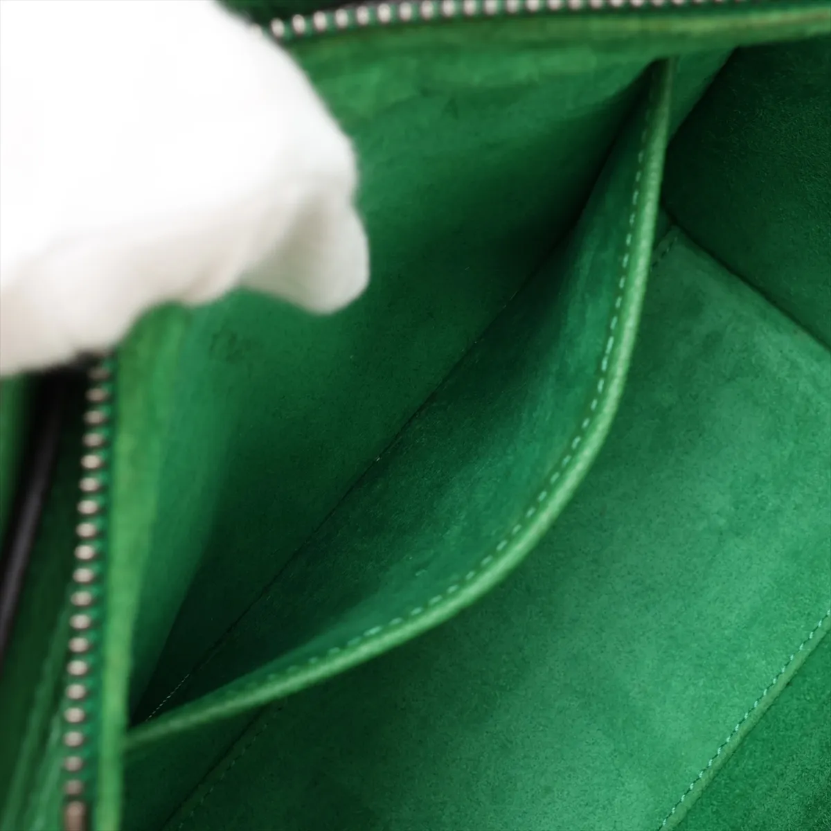 Luggage Nano Shopper Leather 2-Way Handbag, Green — view 9