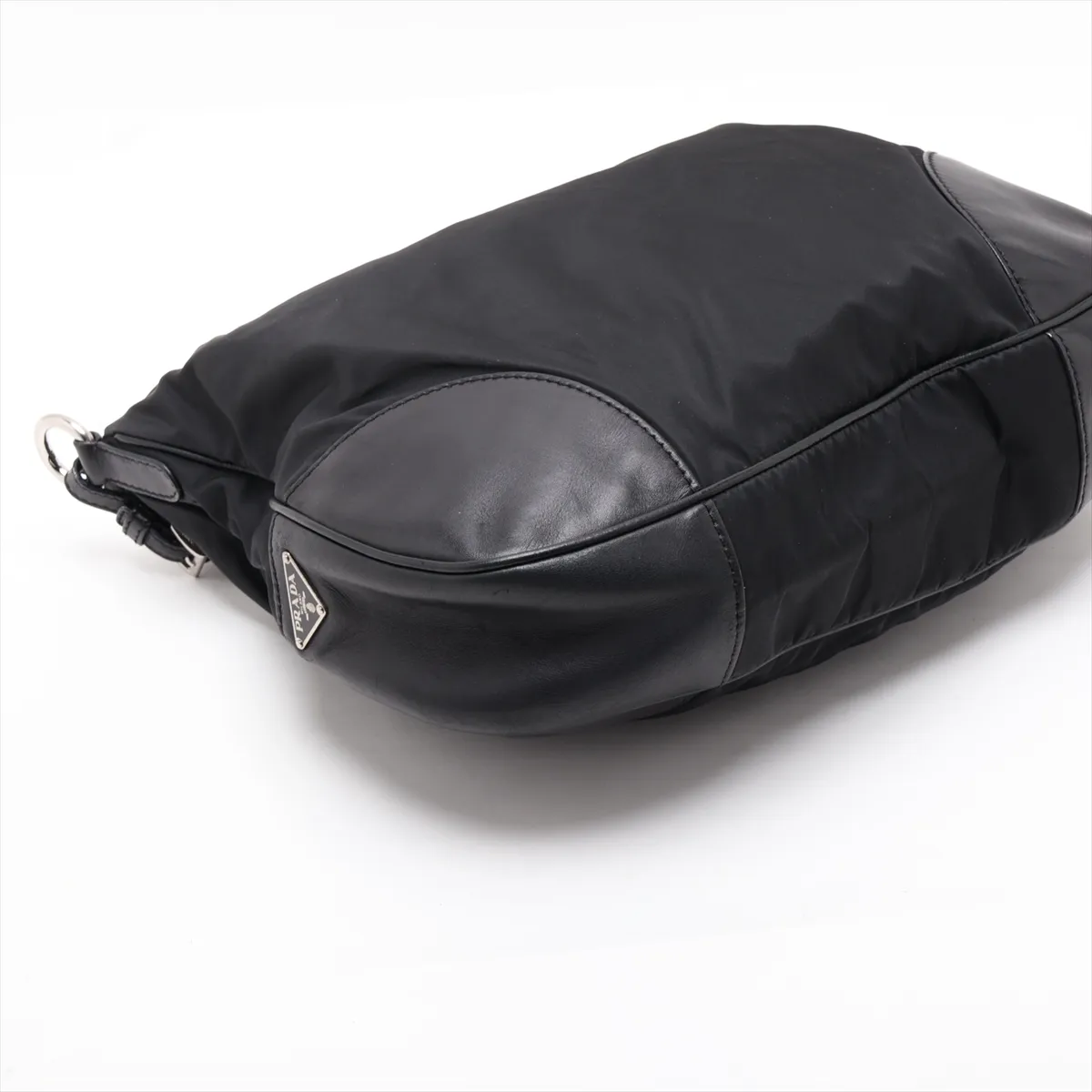 Tessuto Nylon x Leather Shoulder Bag, Black — view 4