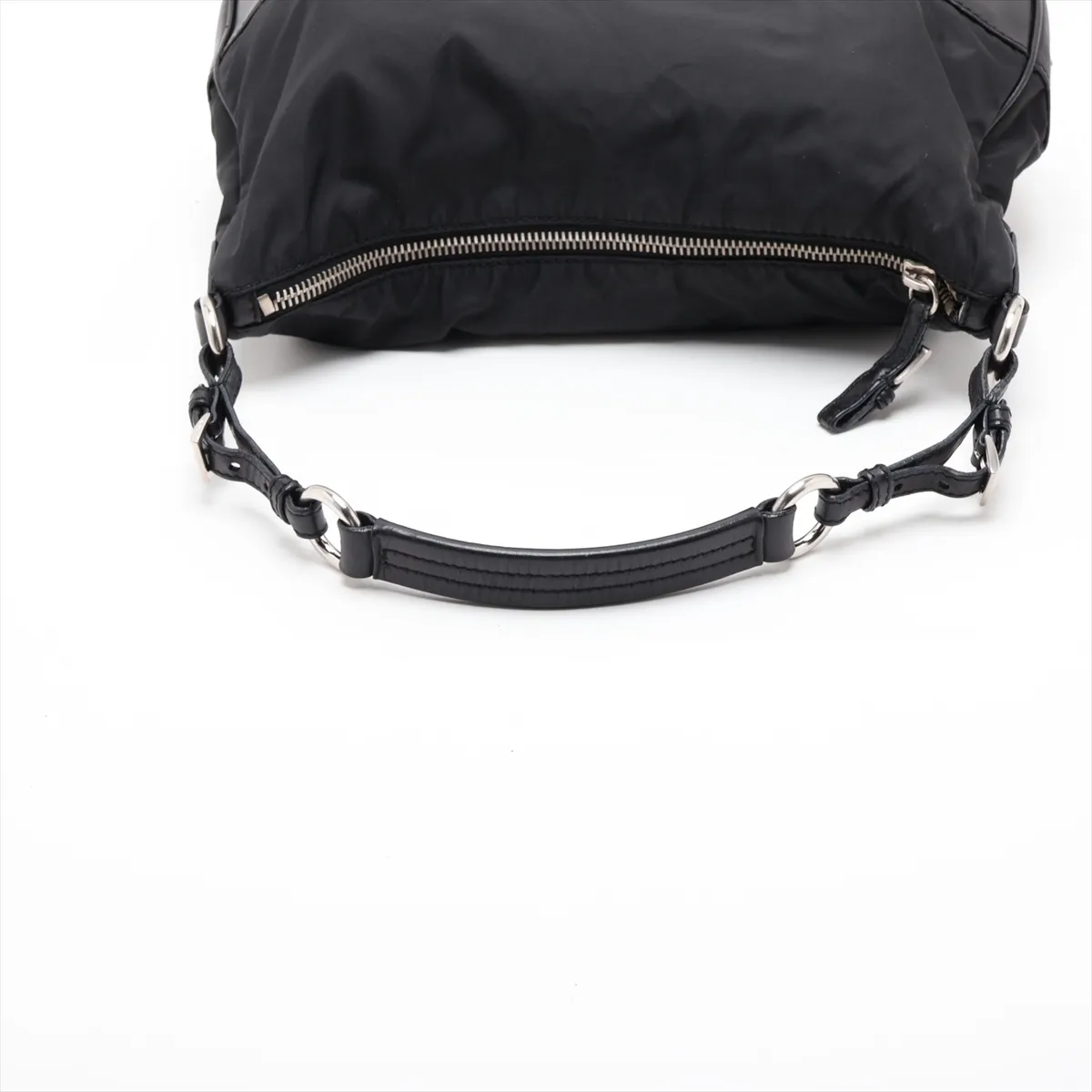 Tessuto Nylon x Leather Shoulder Bag, Black — view 5