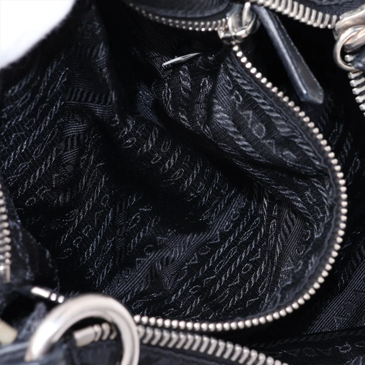 Tessuto Nylon x Leather Shoulder Bag, Black — view 8