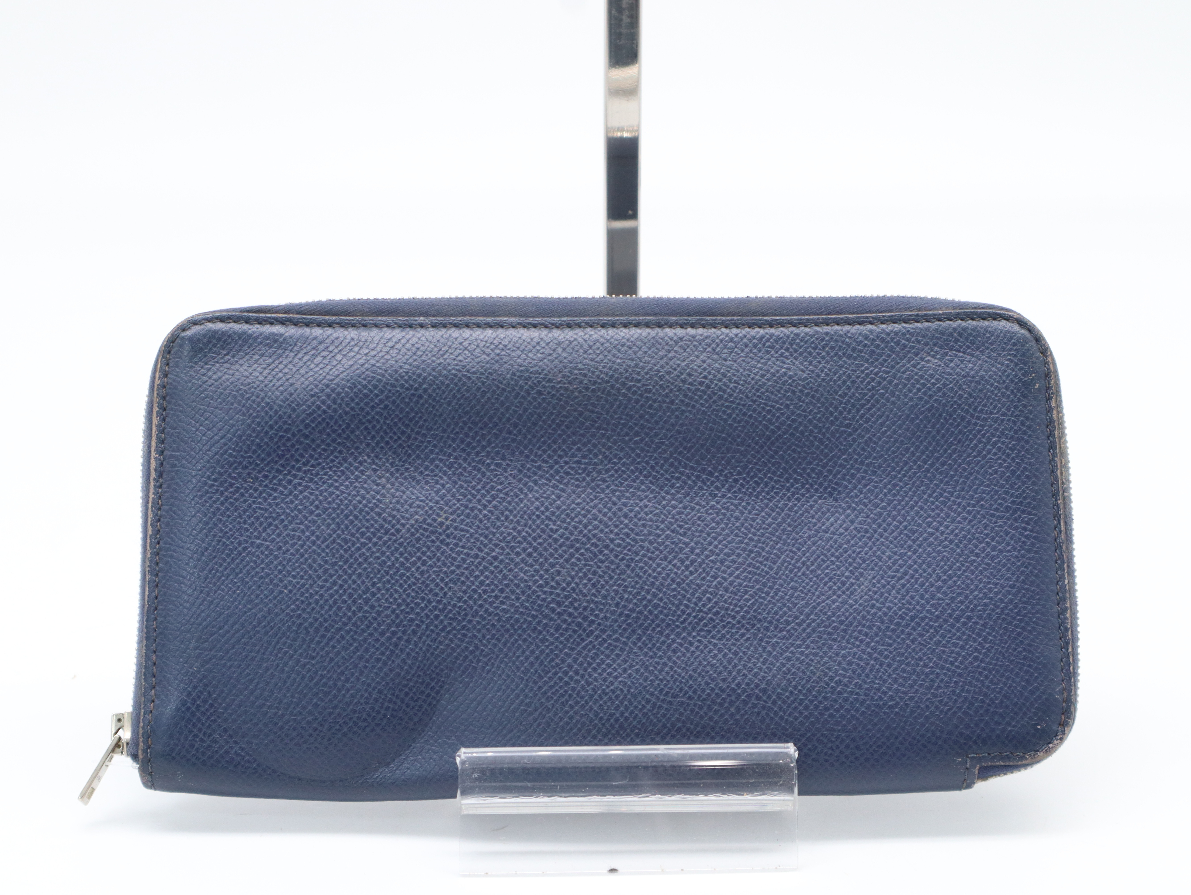 Leather Azap Long Silk In Navy Silver Hardware Q Stamp 2013 Long Wallet