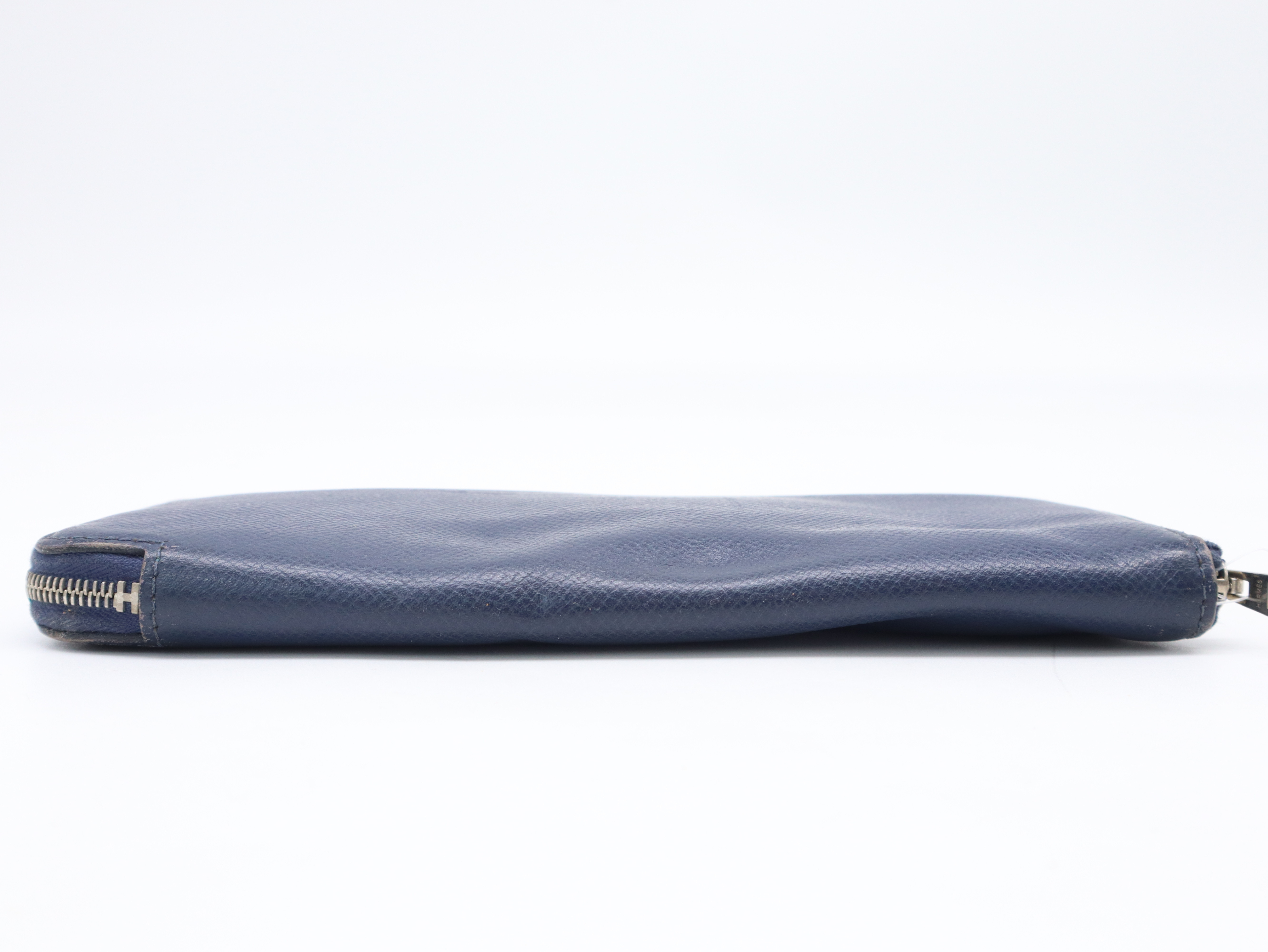 Leather Azap Long Silk In Navy Silver Hardware Q Stamp 2013 Long Wallet — view 4