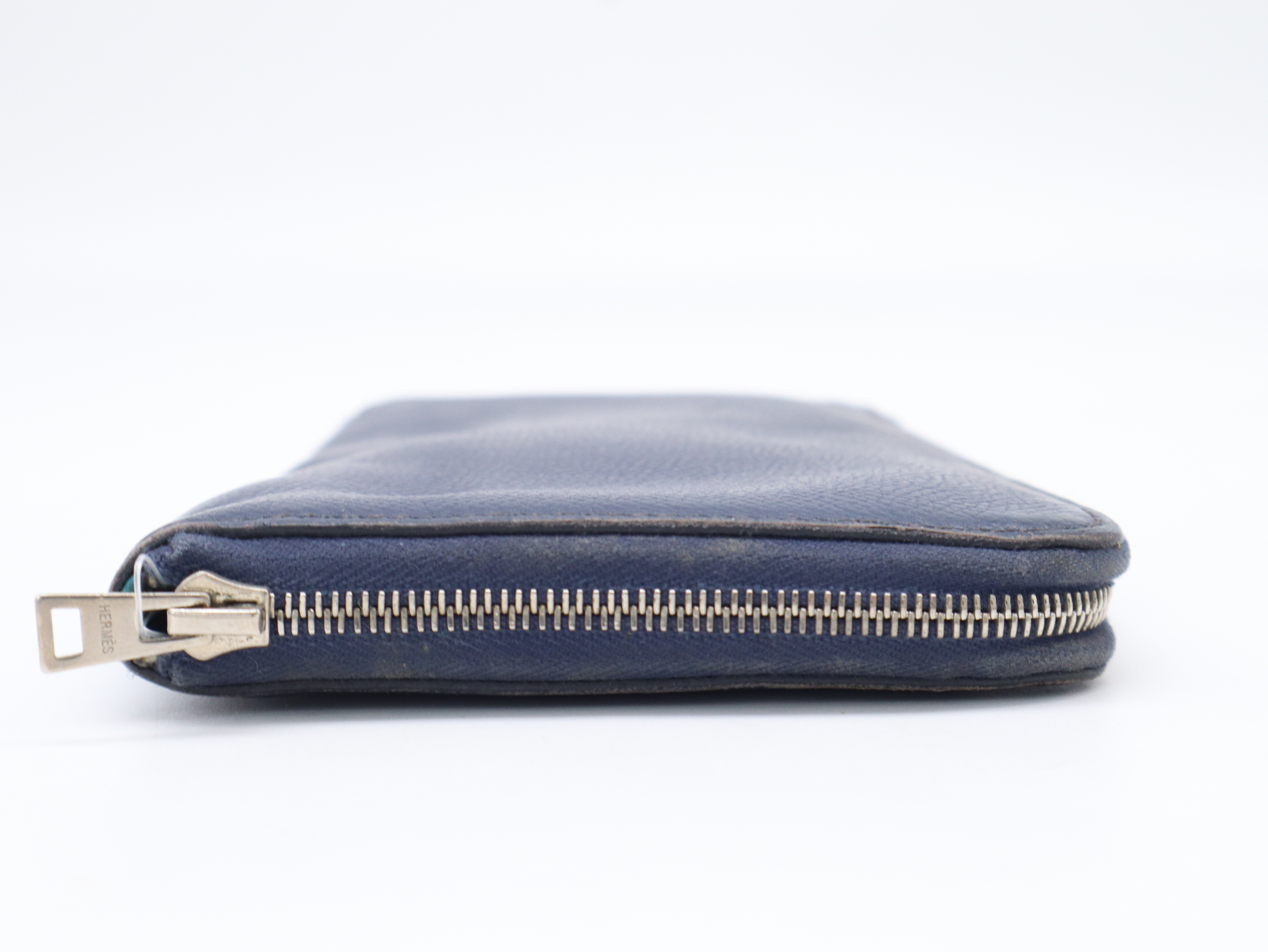 Leather Azap Long Silk In Navy Silver Hardware Q Stamp 2013 Long Wallet — view 5