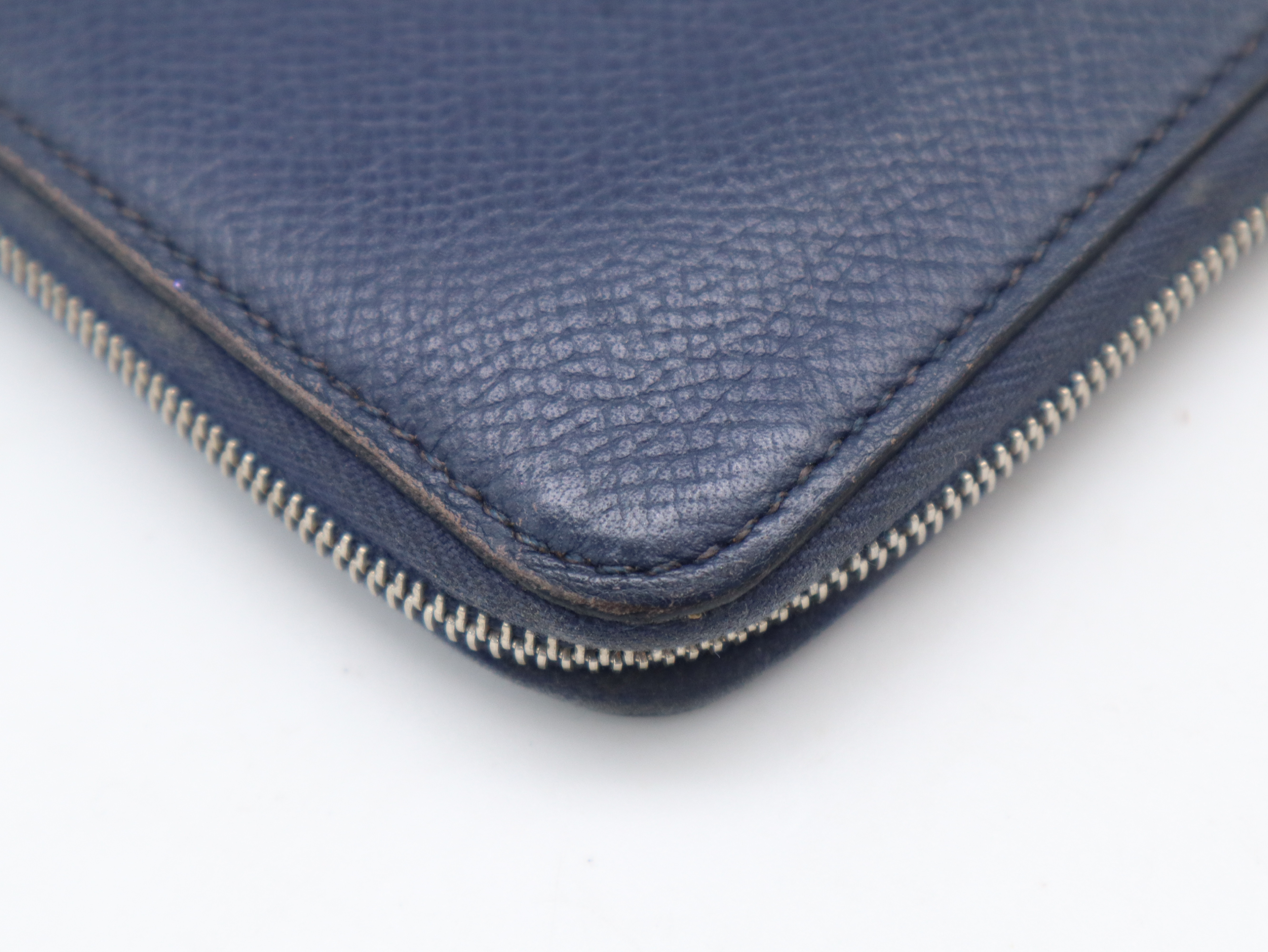 Leather Azap Long Silk In Navy Silver Hardware Q Stamp 2013 Long Wallet — view 6