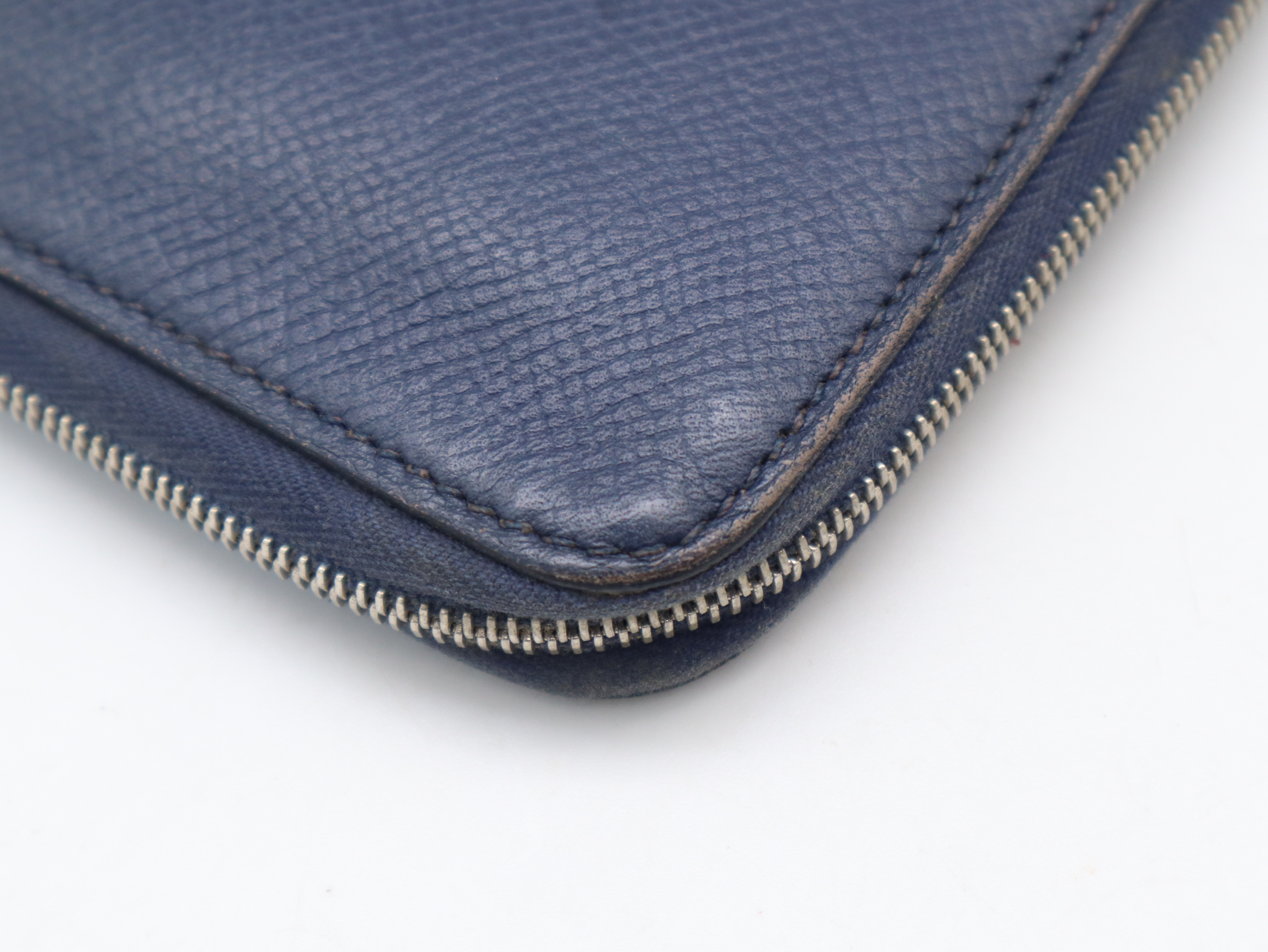 Leather Azap Long Silk In Navy Silver Hardware Q Stamp 2013 Long Wallet — view 7