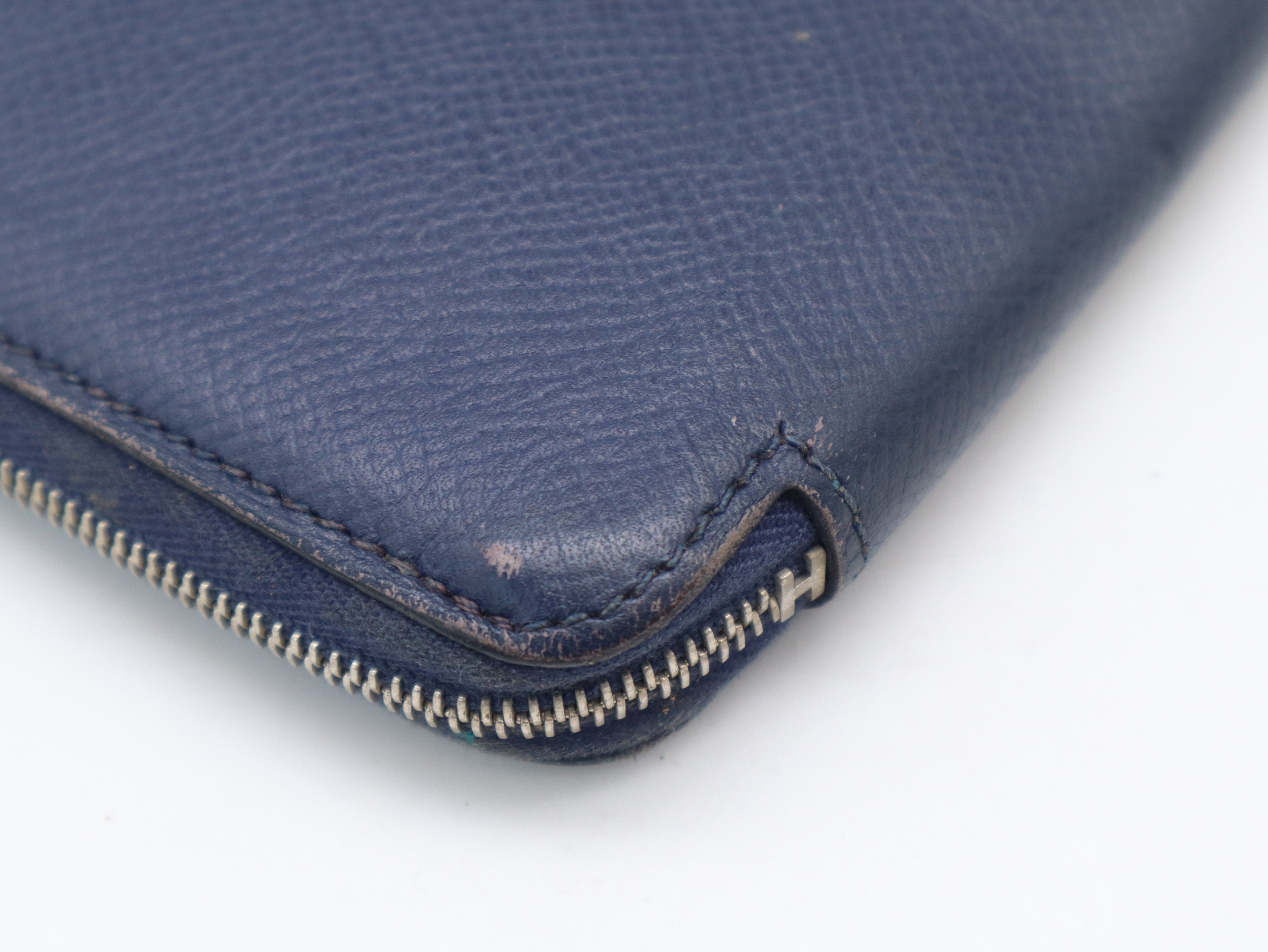 Leather Azap Long Silk In Navy Silver Hardware Q Stamp 2013 Long Wallet — view 8