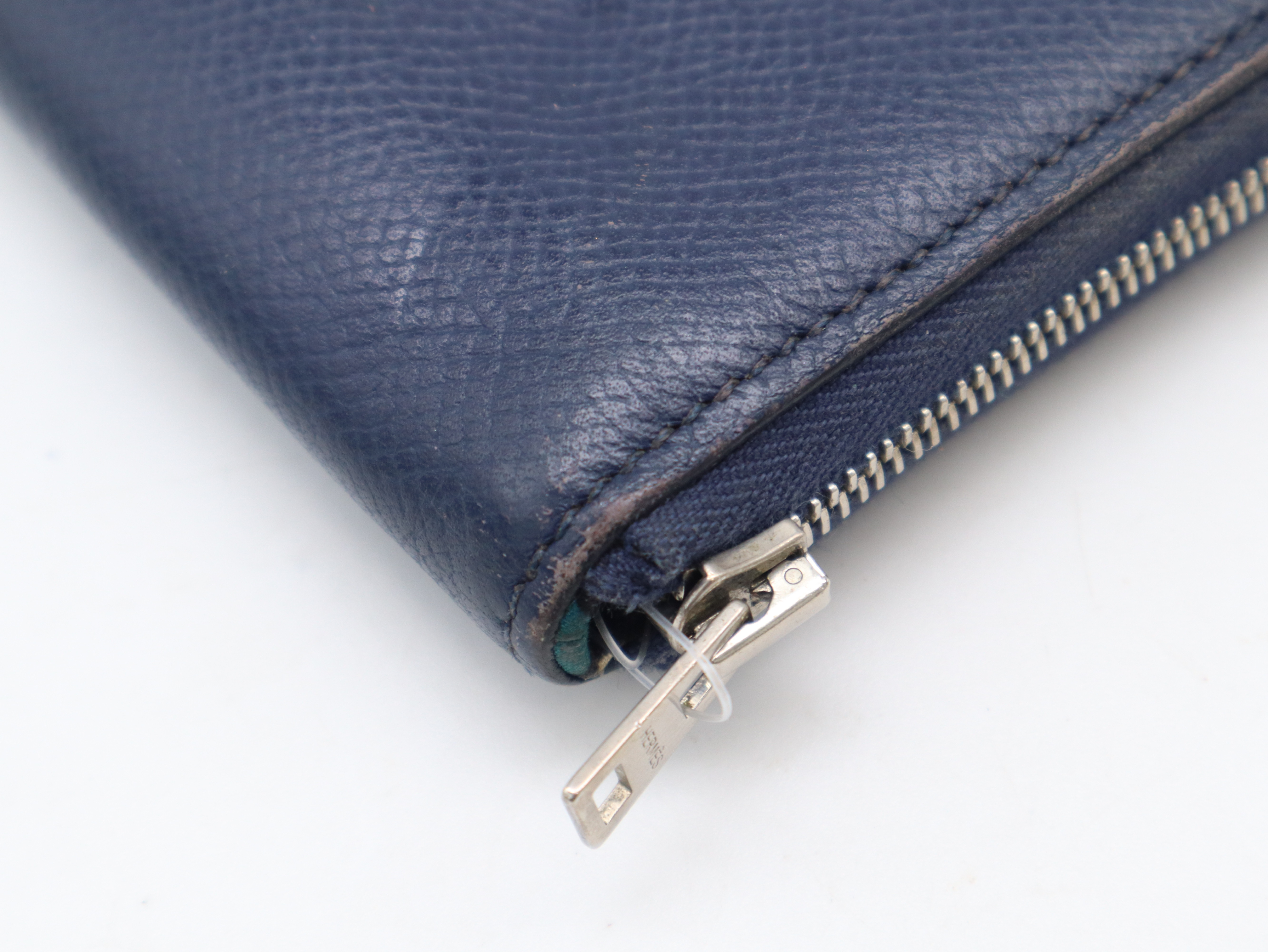 Leather Azap Long Silk In Navy Silver Hardware Q Stamp 2013 Long Wallet — view 9