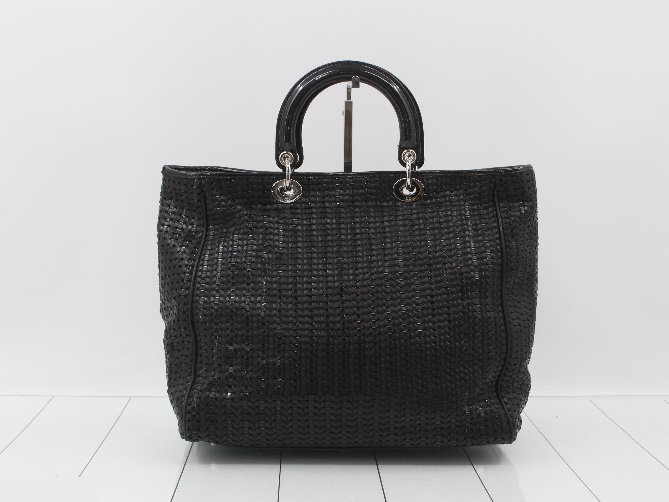 Intrecciato Black Tote Bag — view 2