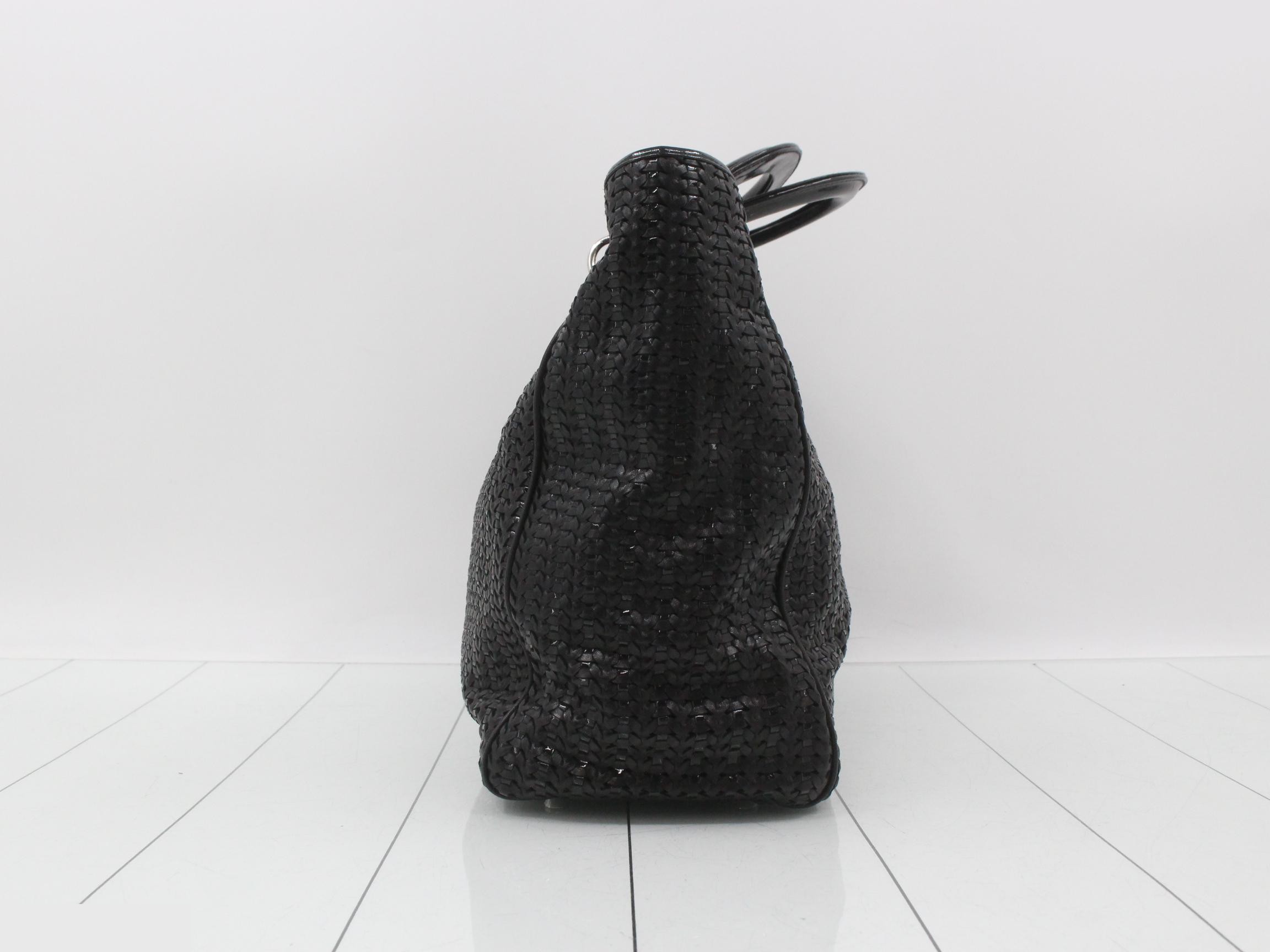 Intrecciato Black Tote Bag — view 4