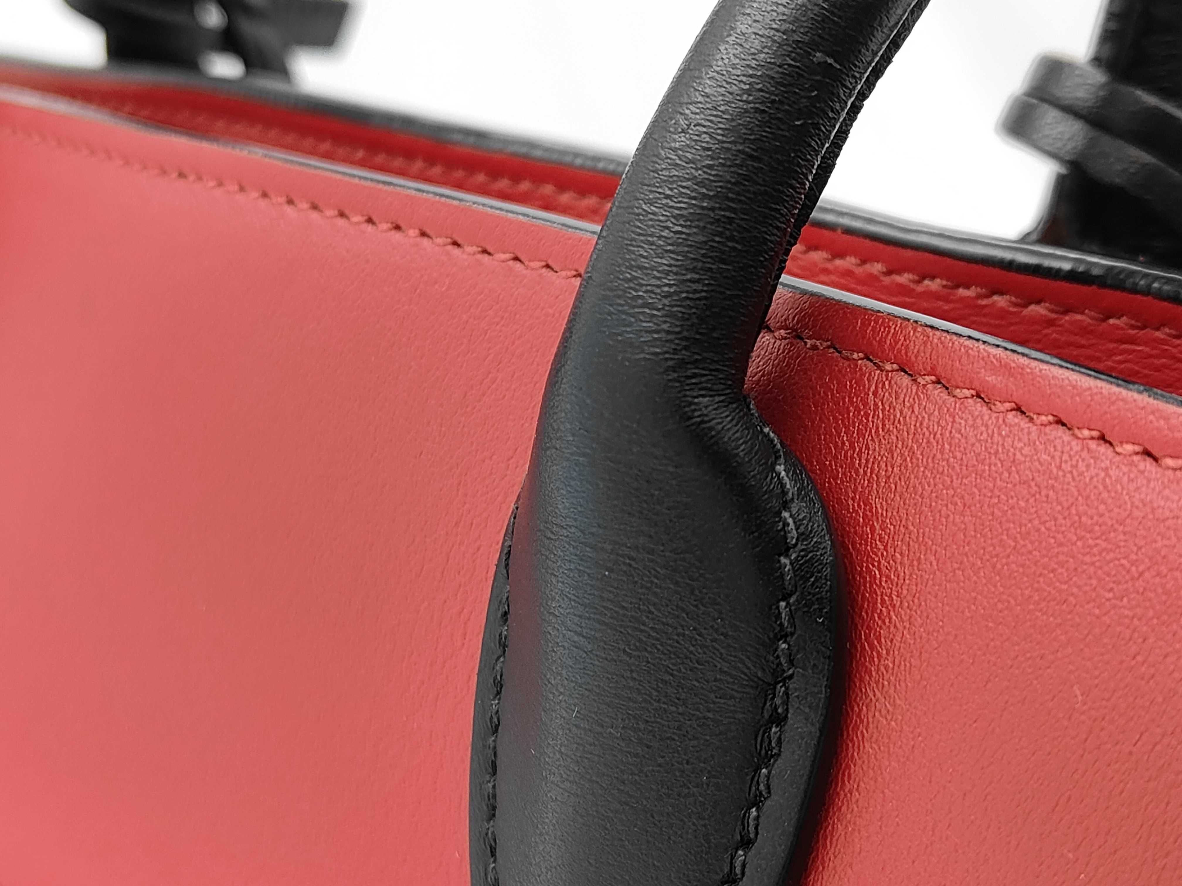 Esplanade Saffiano Bicolor 2-Way Handbag (Black x Red) — view 5