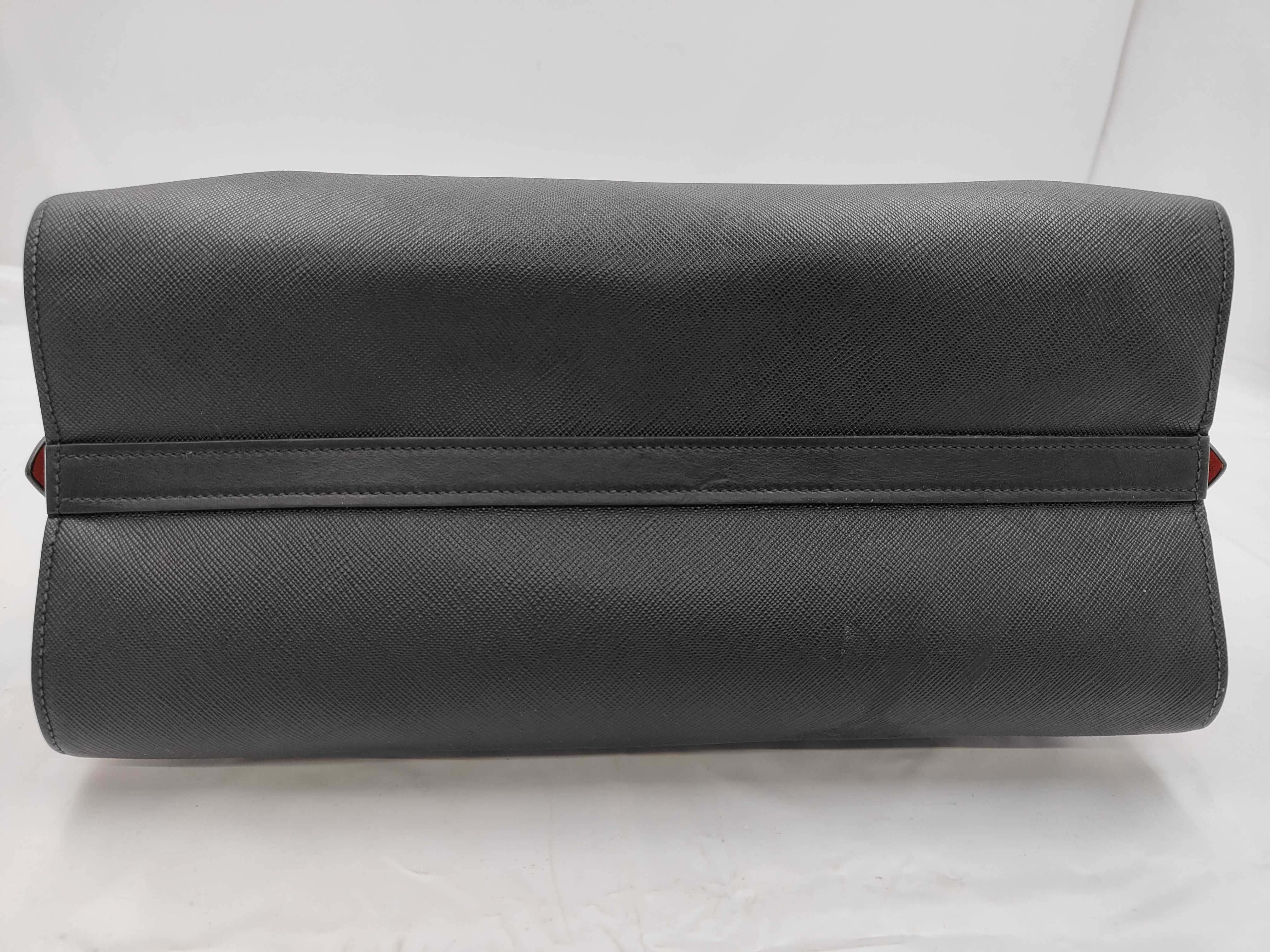 Esplanade Saffiano Bicolor 2-Way Handbag (Black x Red) — view 8