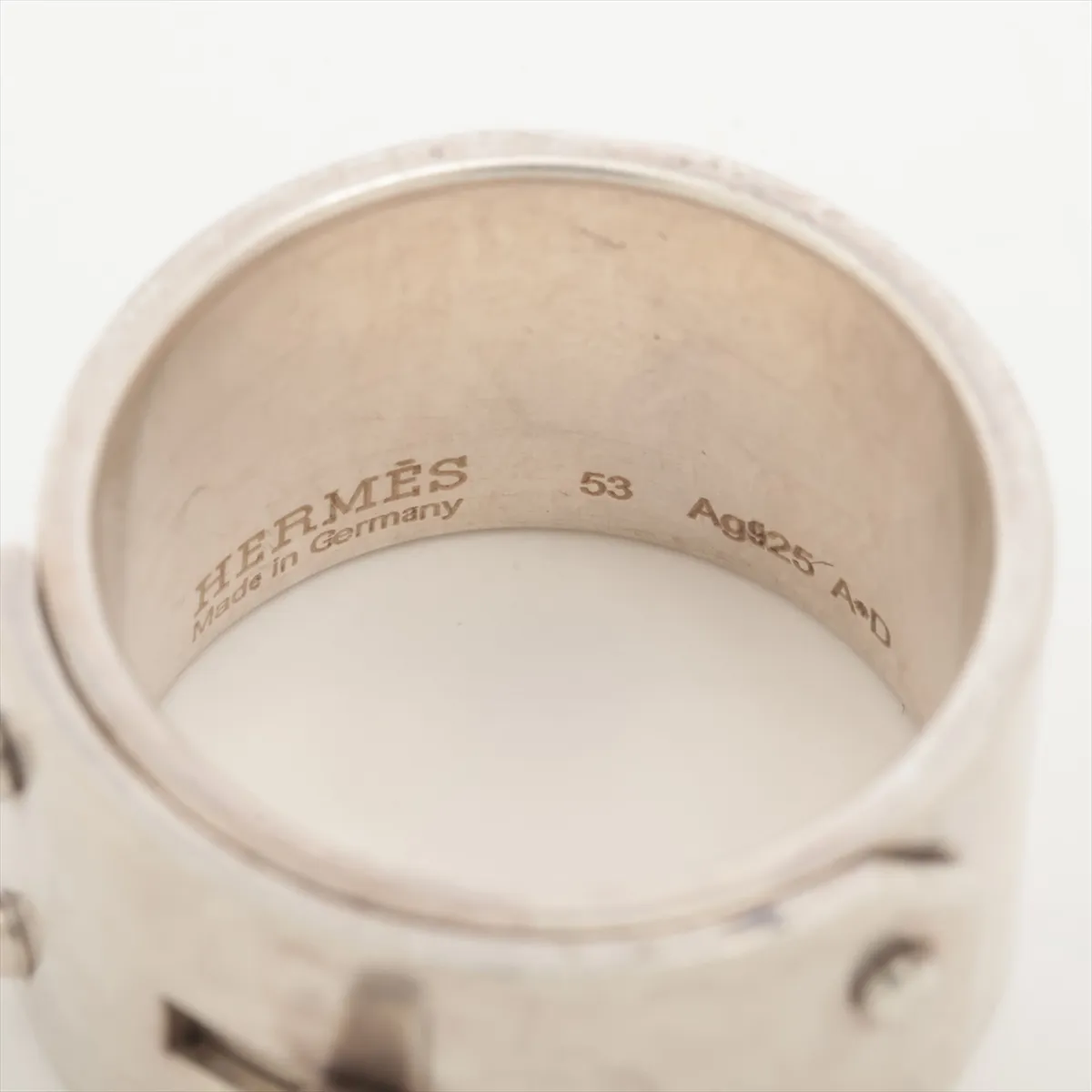 ring, size 53, 925 silver, 13.5g, dents, — view 3