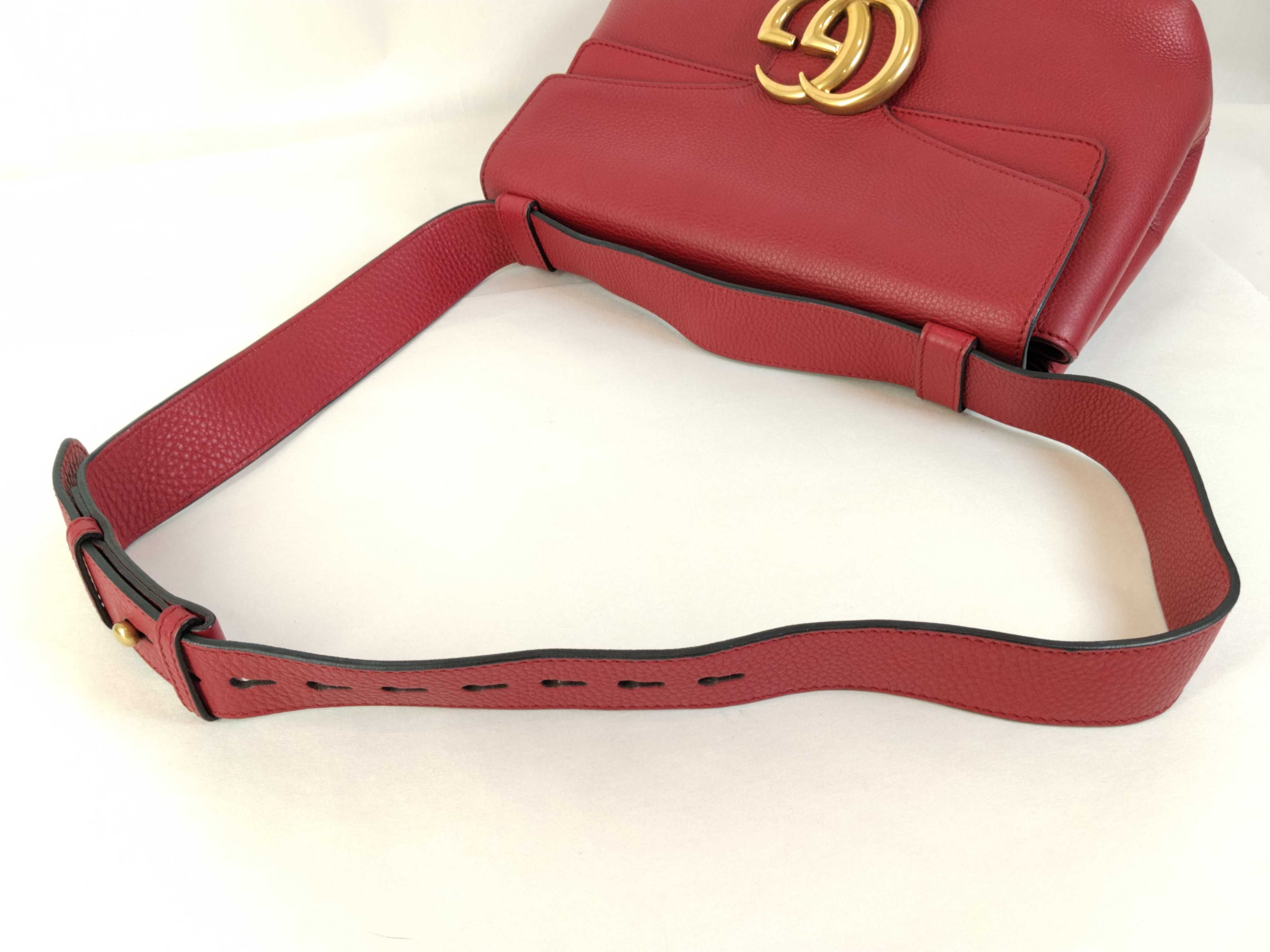 VN- GG Marmont Leather Shoulder Bag Red 401173 Shoulder Bag — view 3