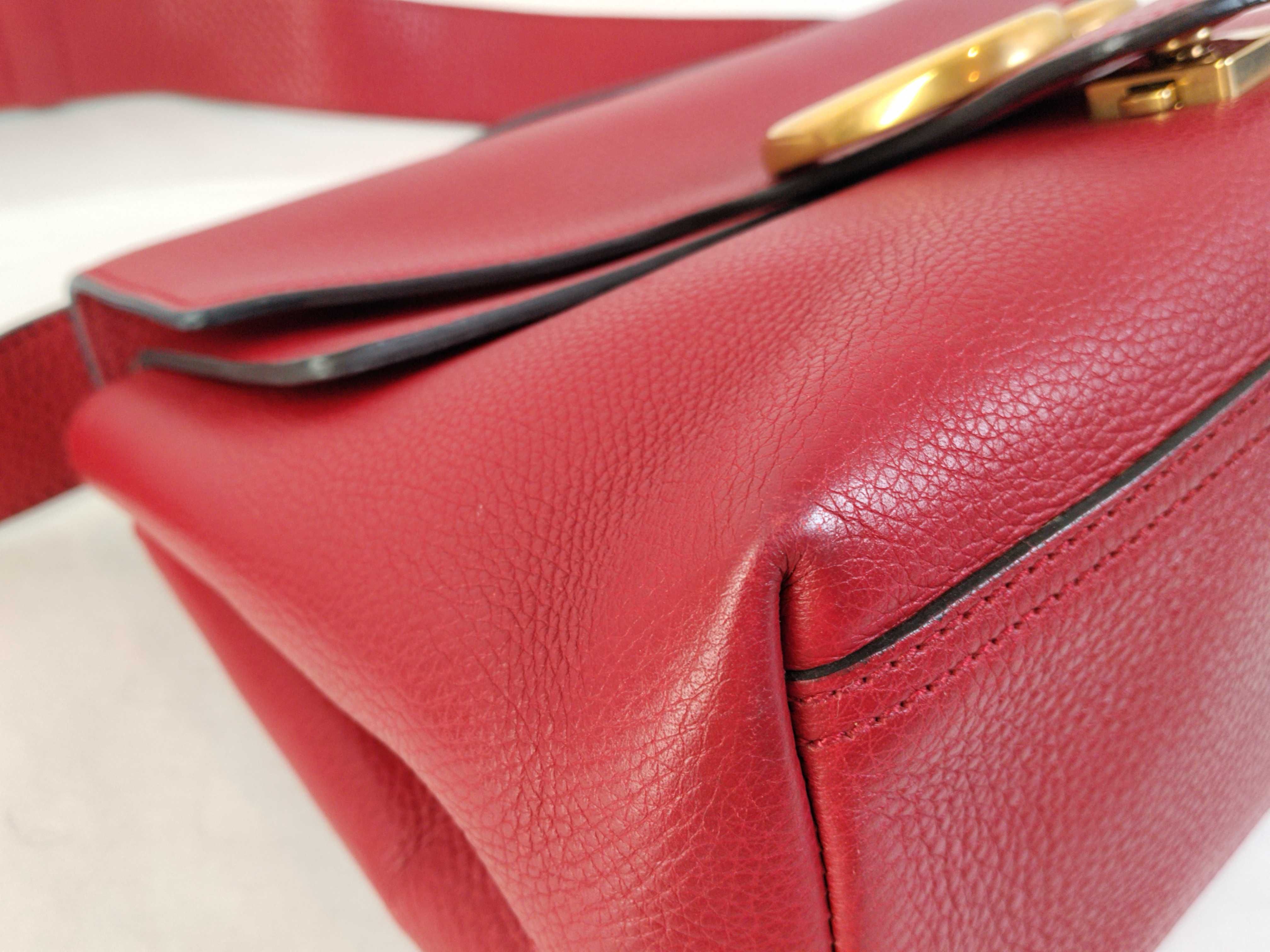 VN- GG Marmont Leather Shoulder Bag Red 401173 Shoulder Bag — view 6