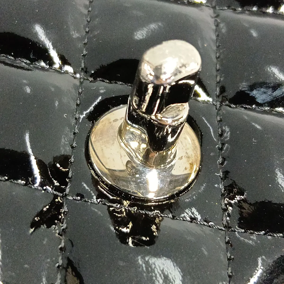 Mini Matelassé 20 Patent Leather Single Flap Single Chain Bag, Black with Silver Hardware, 17268243, Serial Number 17-series, A69900 — view 15