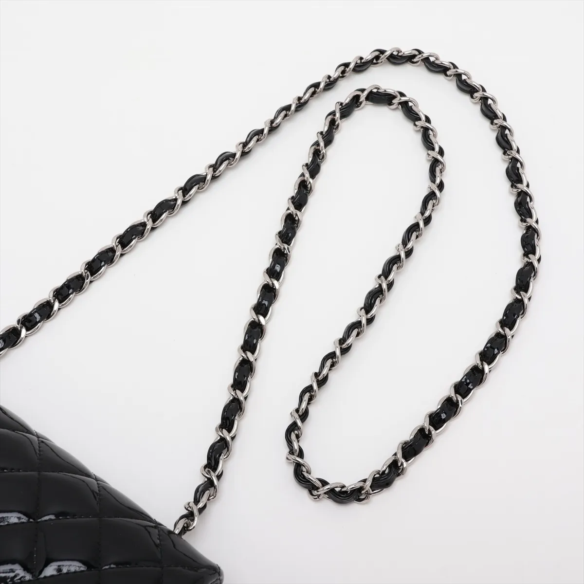 Mini Matelassé 20 Patent Leather Single Flap Single Chain Bag, Black with Silver Hardware, 17268243, Serial Number 17-series, A69900 — view 5