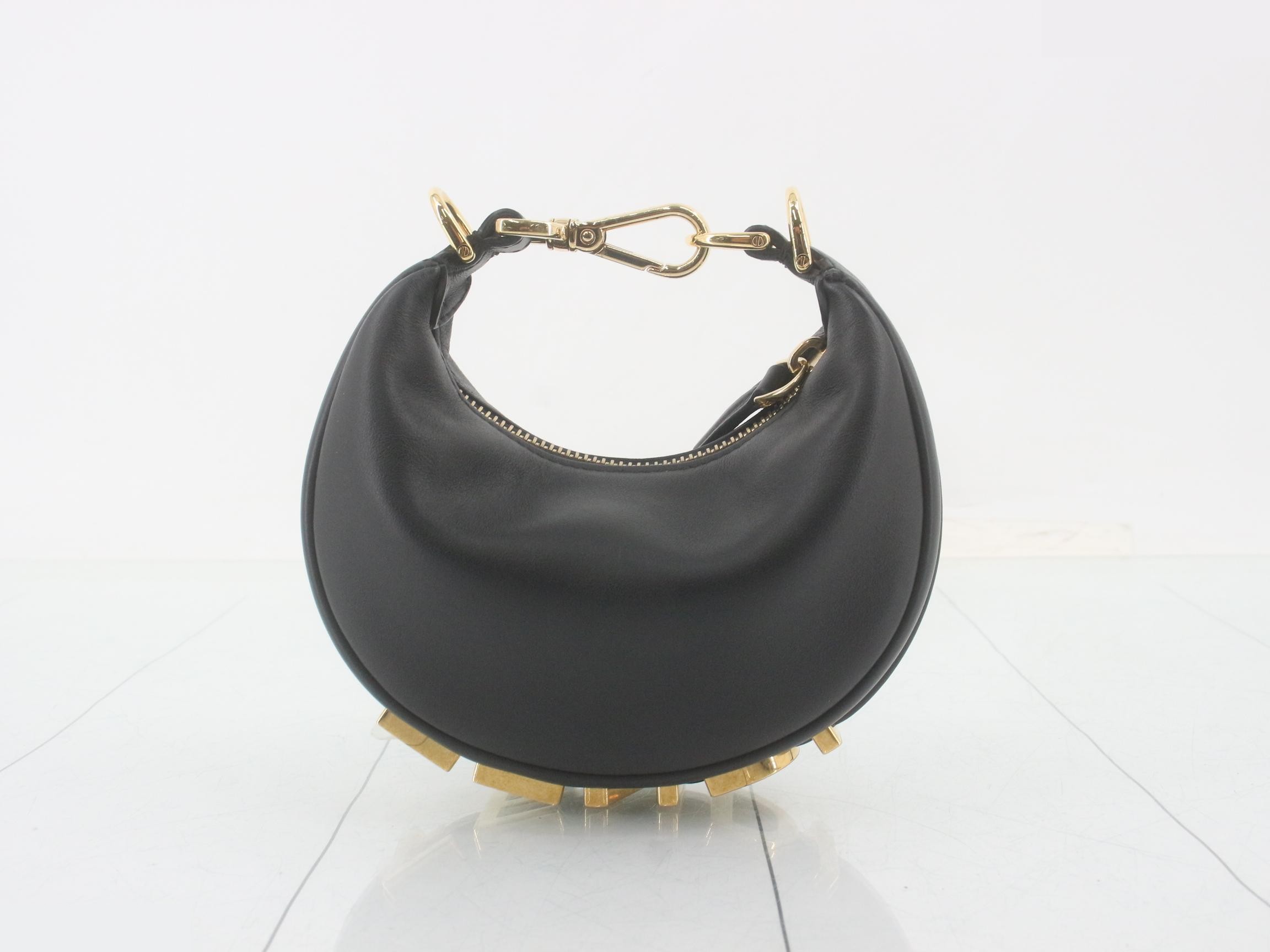 Graphic Leather Handbag, Black — view 2