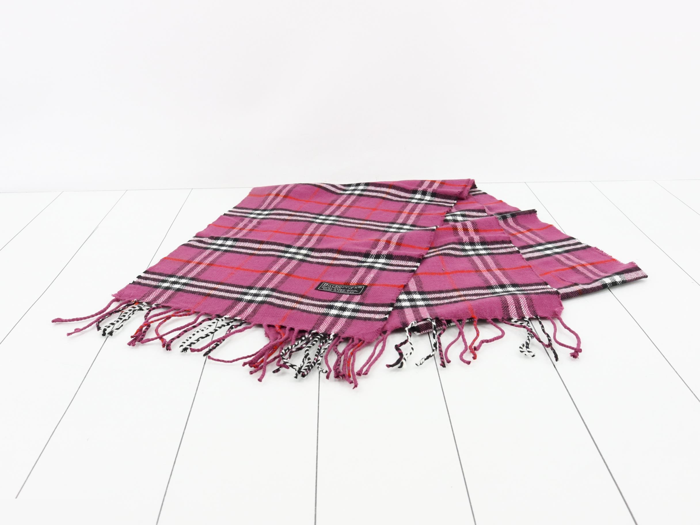 Nova Check Scarf, Purple, 100% Wool — view 2
