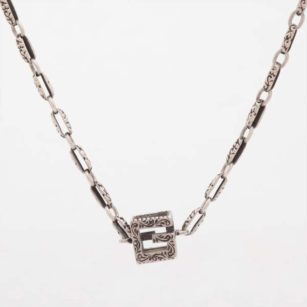 Square G Arabesque Necklace, 925 Sterling Silver, 16.0g, with — view 2