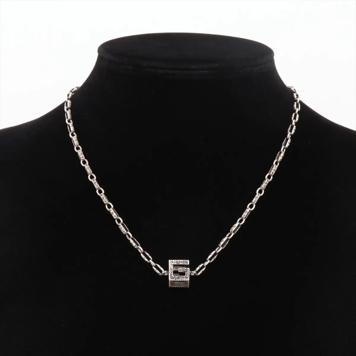 Square G Arabesque Necklace, 925 Sterling Silver, 16.0g, with — view 5