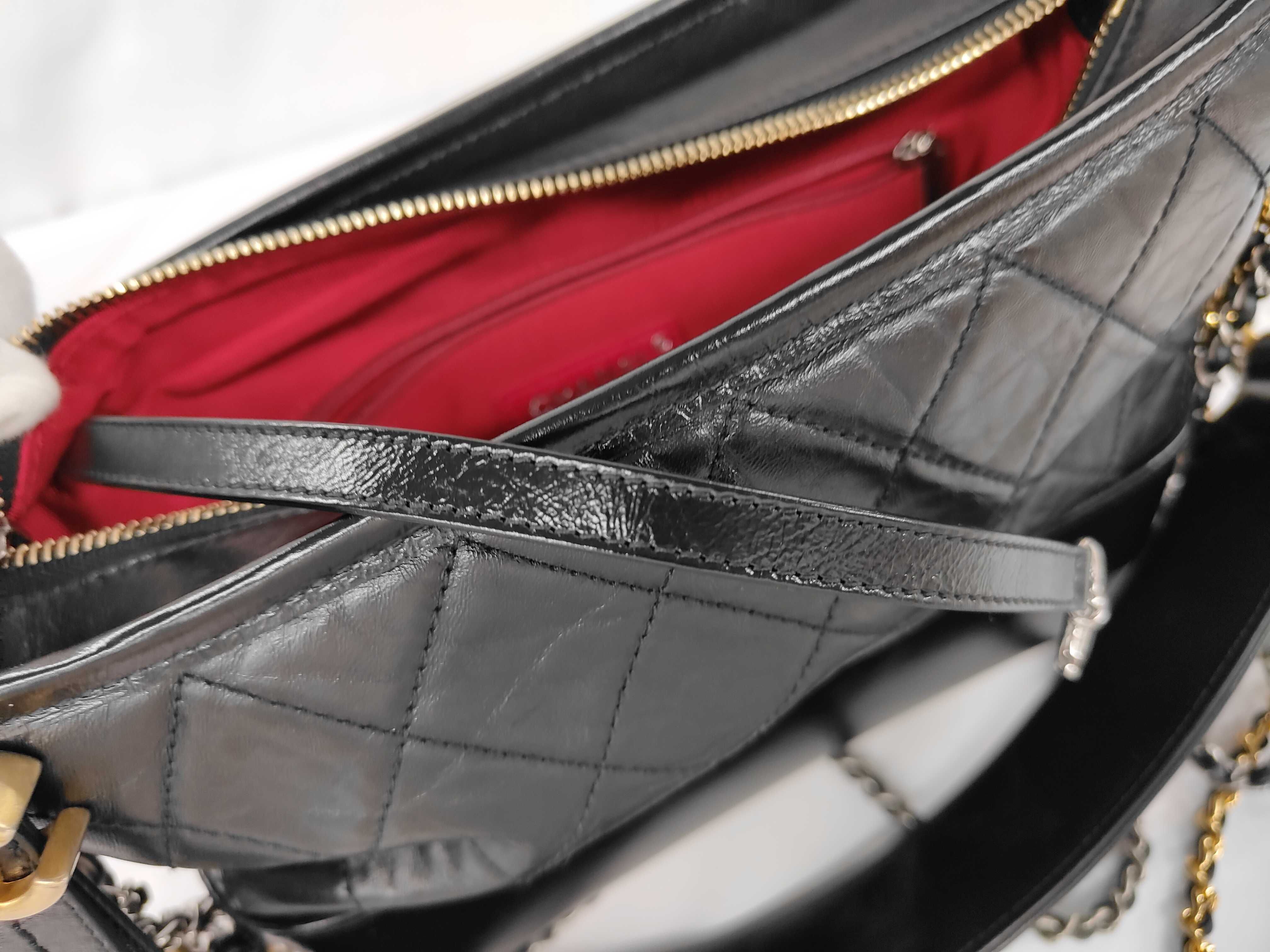 Gabrielle de Chanel Hobo Bag, Black Aged Calfskin, Mixed Hardware, Shoulder Bag — view 14