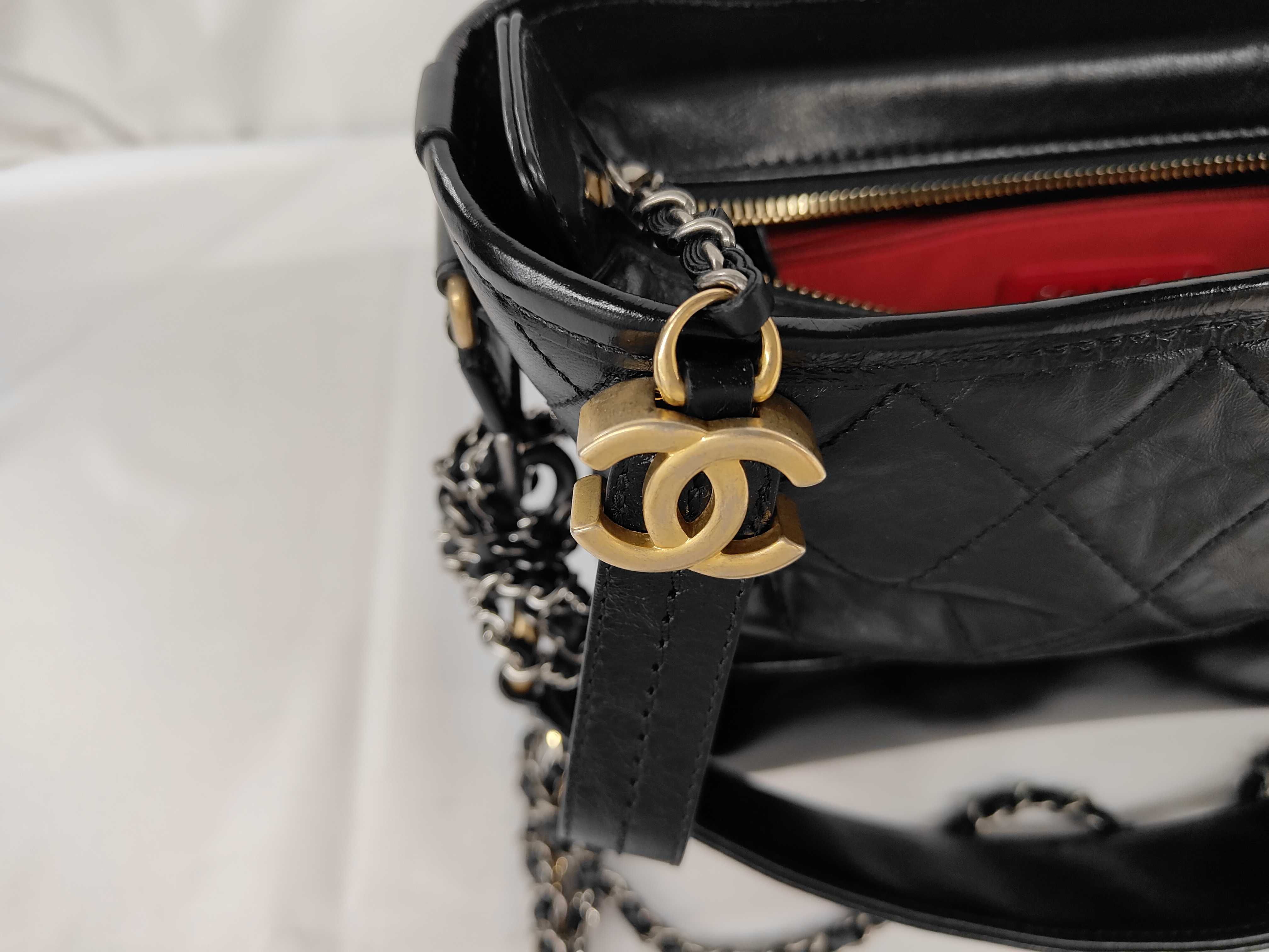 Gabrielle de Chanel Hobo Bag, Black Aged Calfskin, Mixed Hardware, Shoulder Bag — view 15