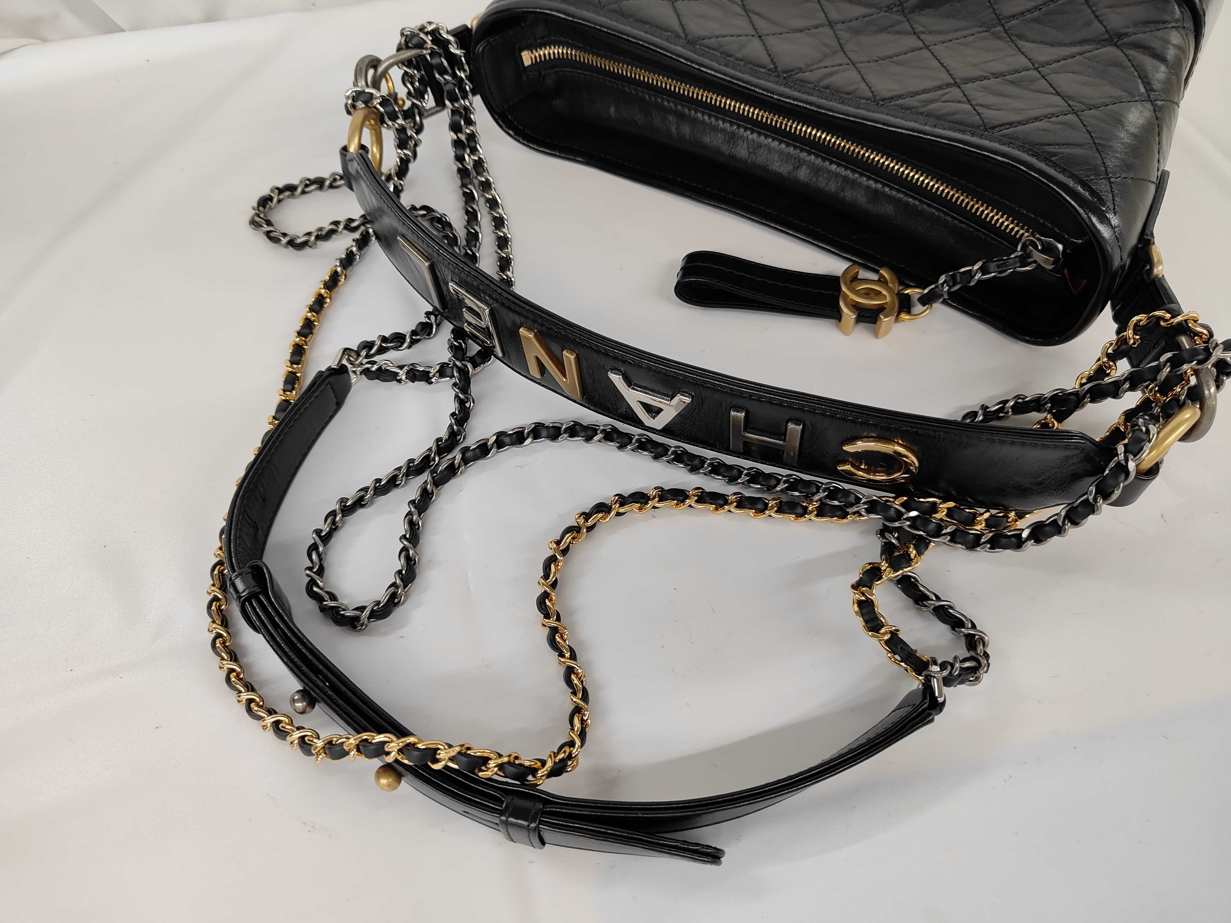 Gabrielle de Chanel Hobo Bag, Black Aged Calfskin, Mixed Hardware, Shoulder Bag — view 3