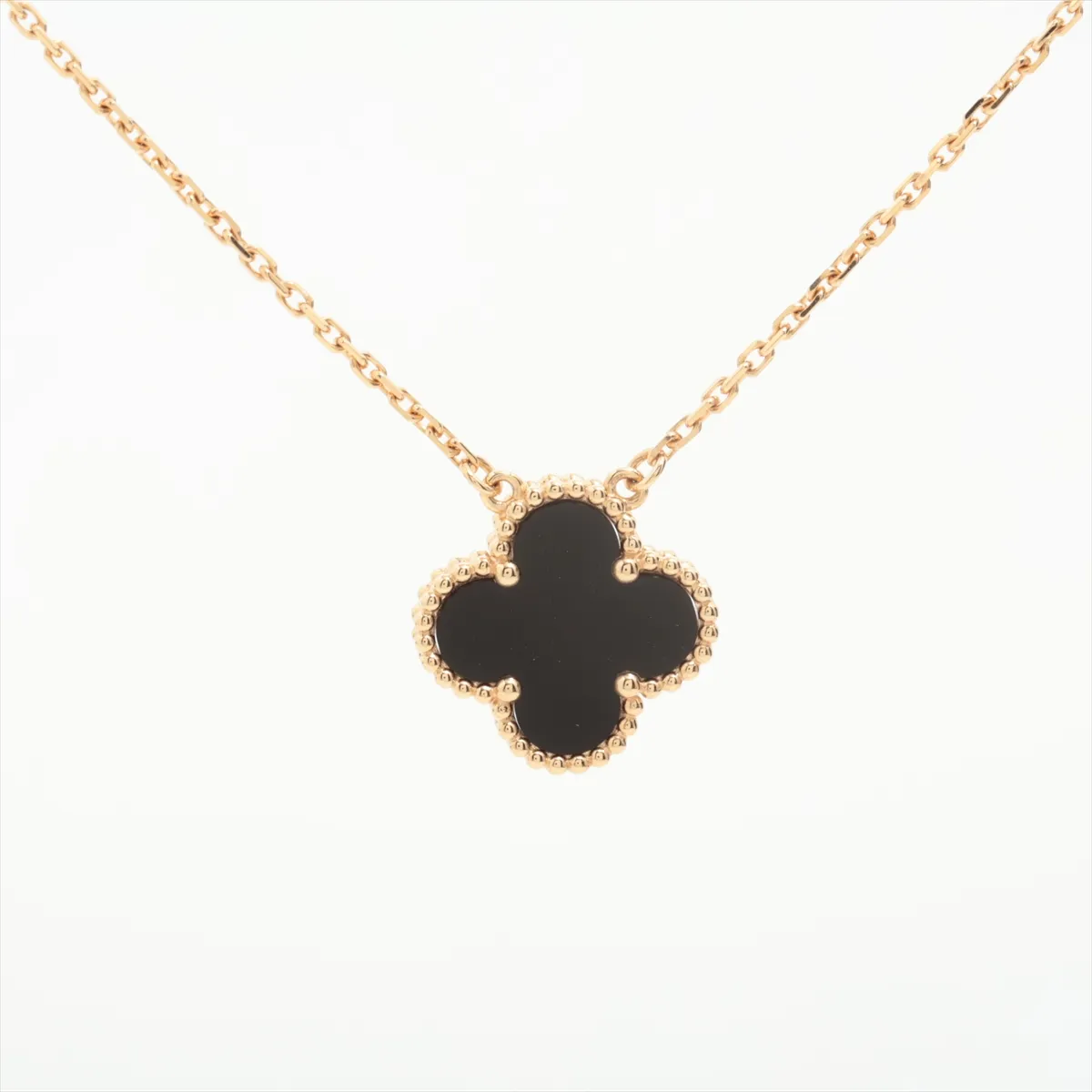 Vintage Alhambra Onyx Necklace 750 (Yellow Gold) 5.1g JA628948 ARA45800 — view 2
