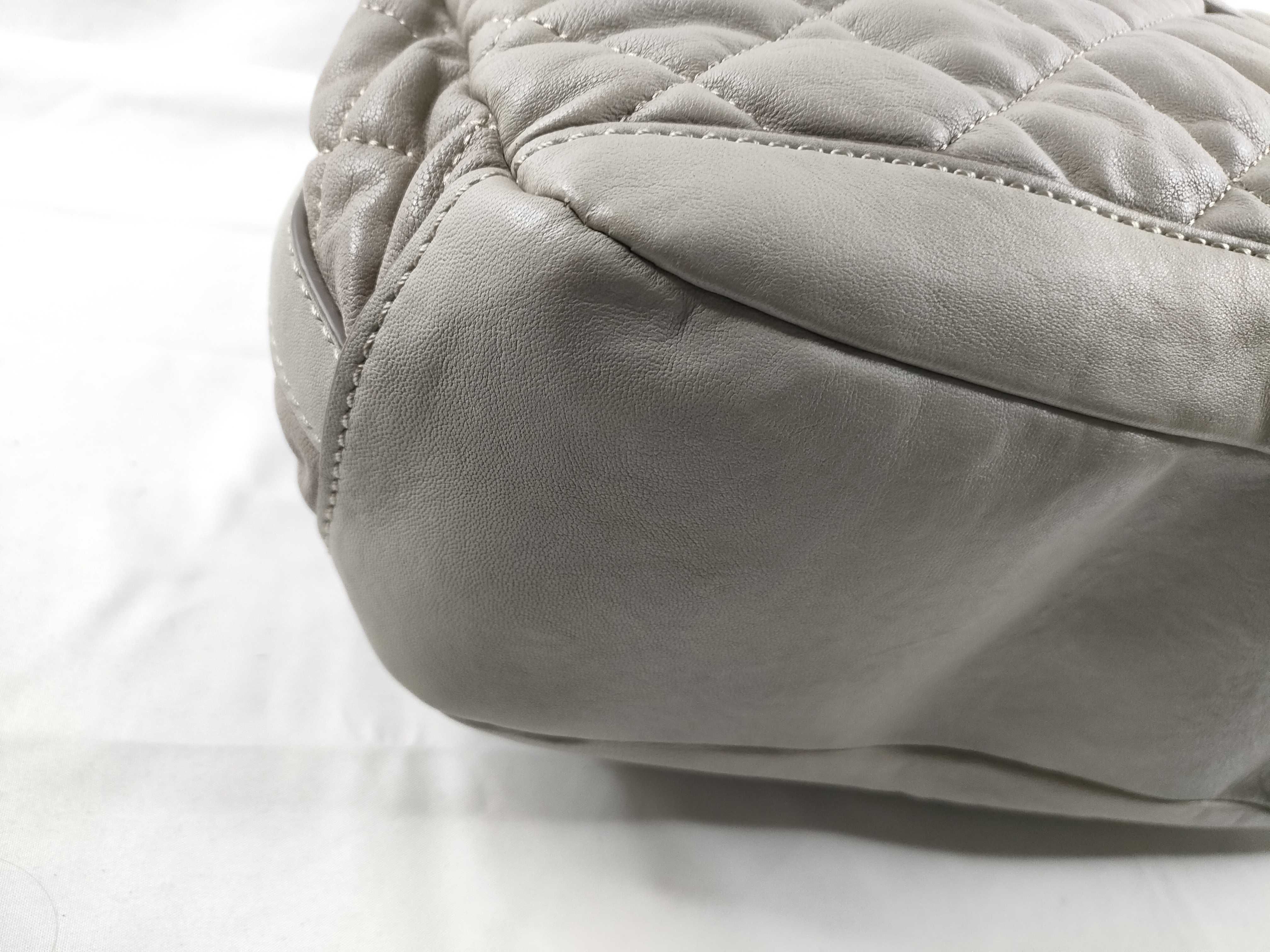 Greige Quilted Leather One Tote Bag Handbag — view 3
