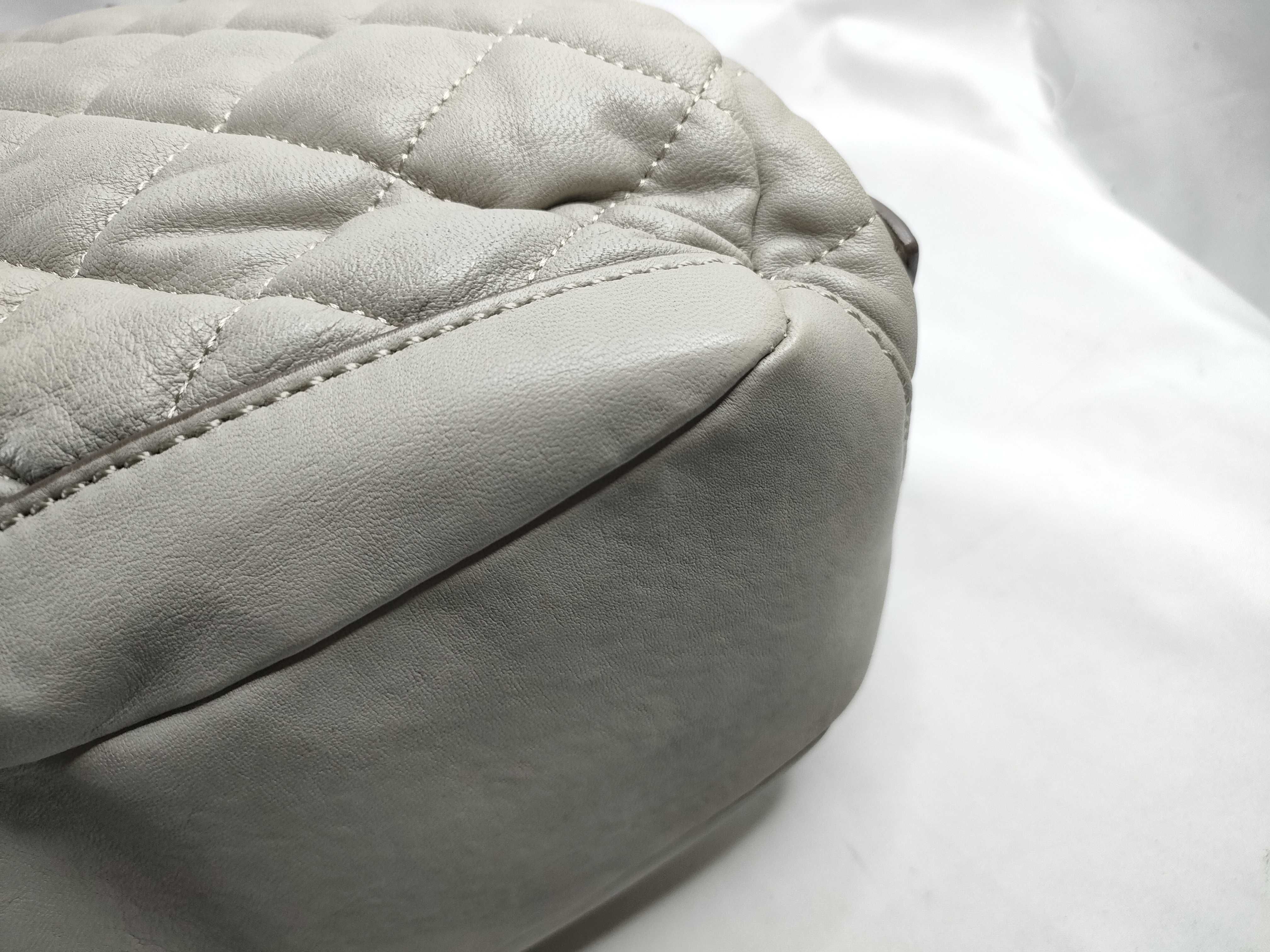 Greige Quilted Leather One Tote Bag Handbag — view 5