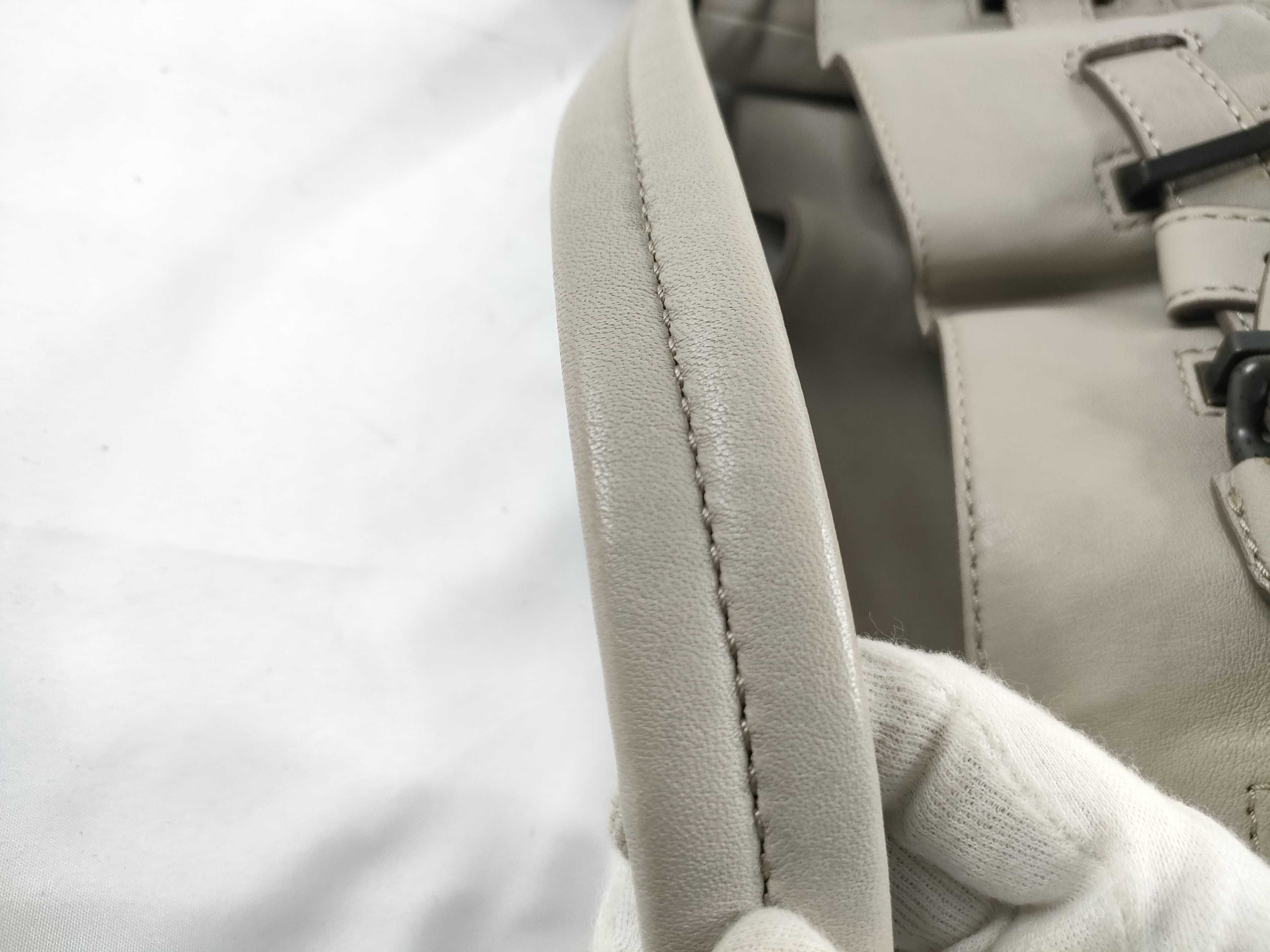 Greige Quilted Leather One Tote Bag Handbag — view 7