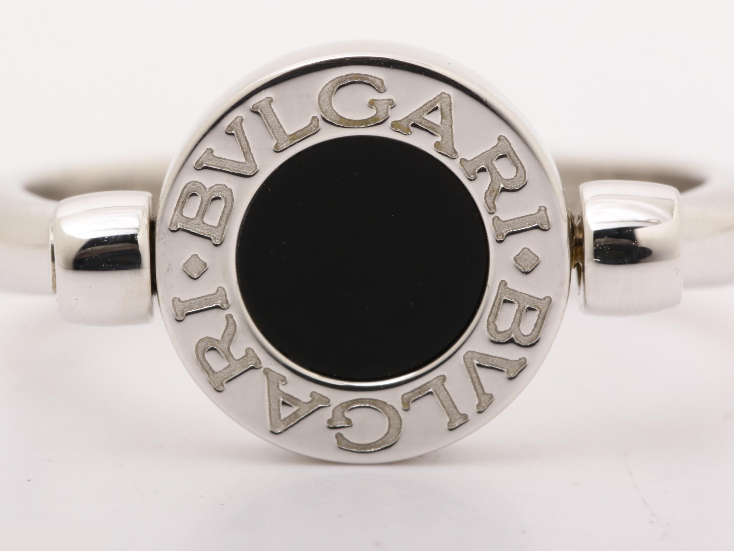 750WG Bulgari Flip Ring, Diamond/Onyx, Size #56, Box Included — view 2