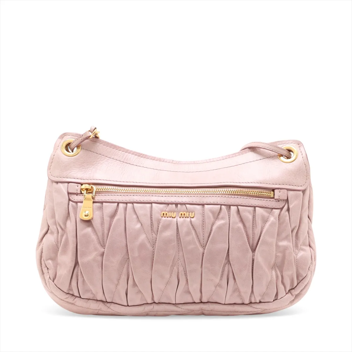 Matelasse Leather Chain Shoulder Bag Pink — view 2