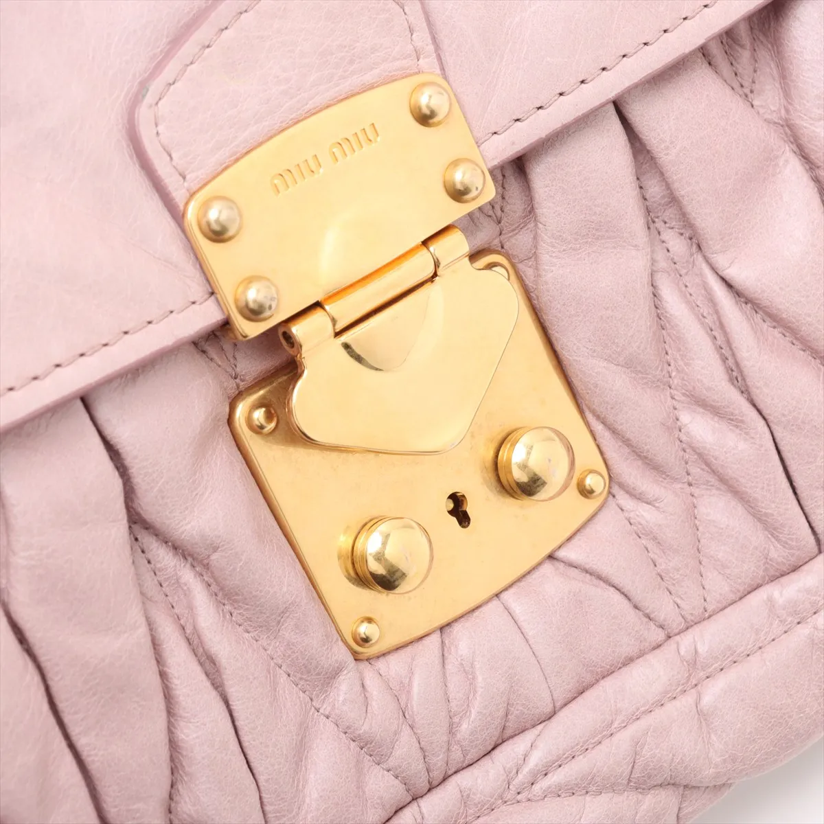 Matelasse Leather Chain Shoulder Bag Pink — view 14