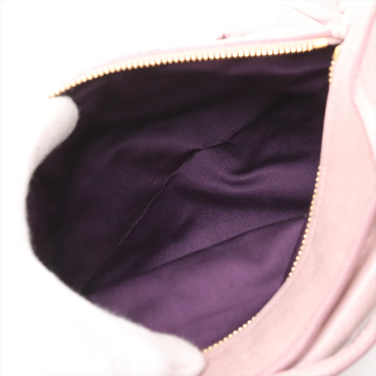 Matelasse Leather Chain Shoulder Bag Pink — view 10