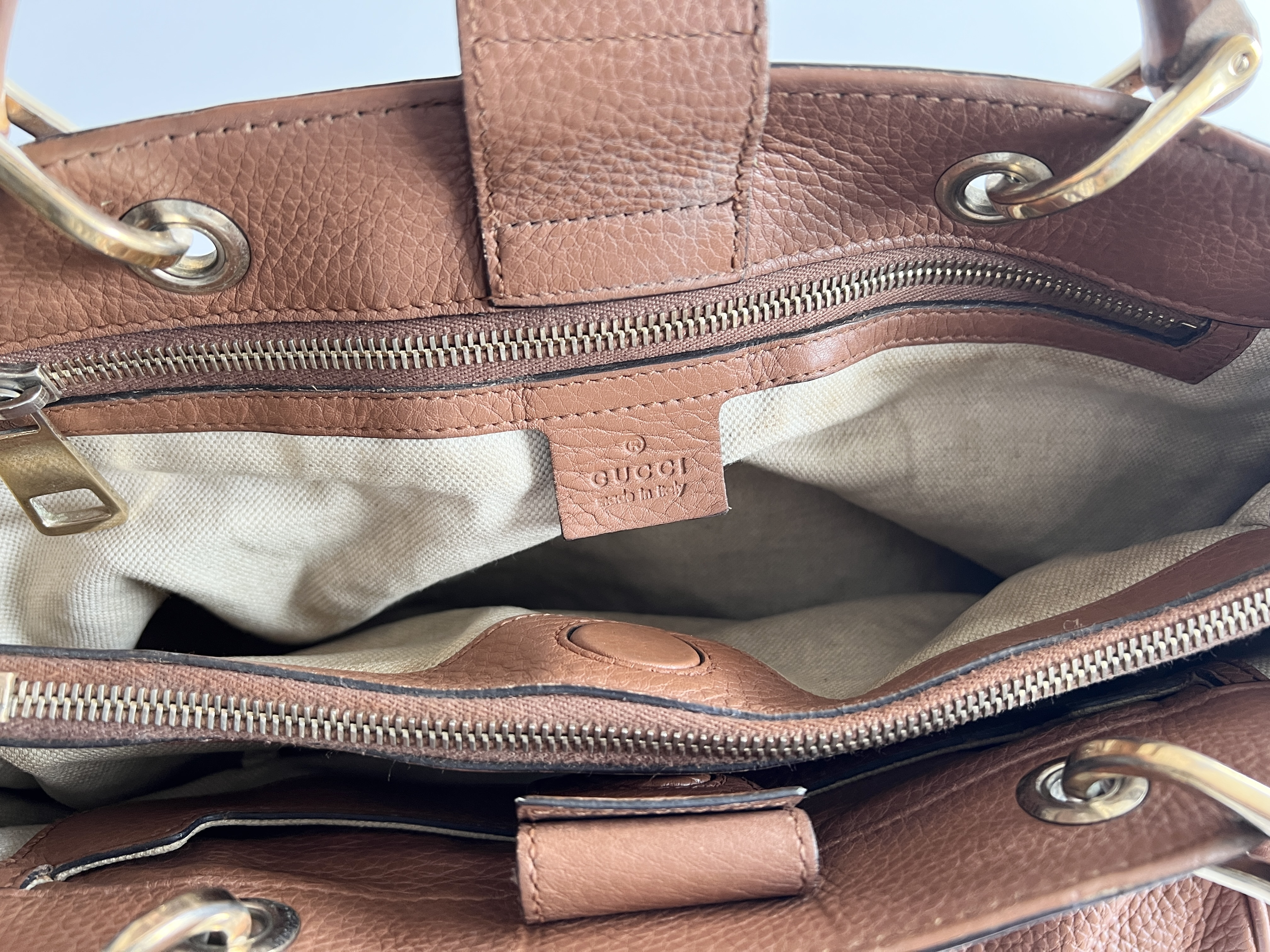 Shopper Bamboo Leather 2-way Tote Bag Shoulder Bag Handbag — view 7