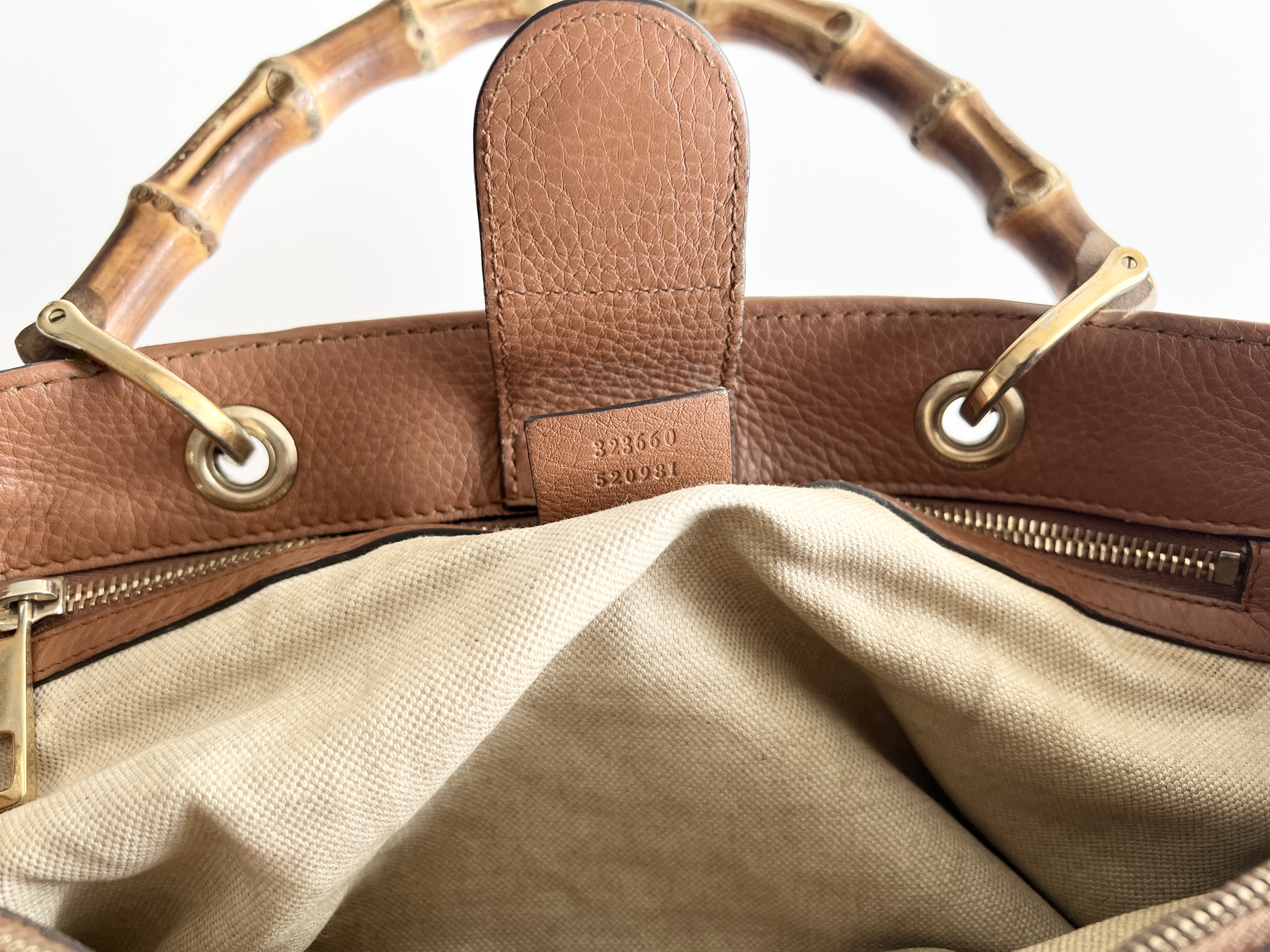 Shopper Bamboo Leather 2-way Tote Bag Shoulder Bag Handbag — view 8