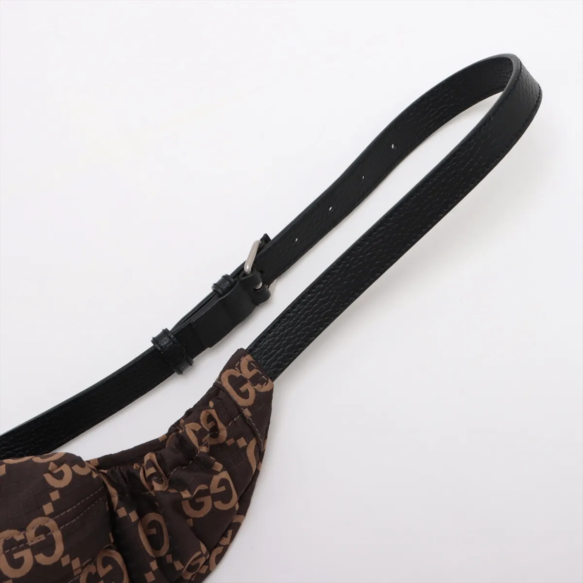 GG Nylon x Leather Waist Pouch Brown 767934 — view 5