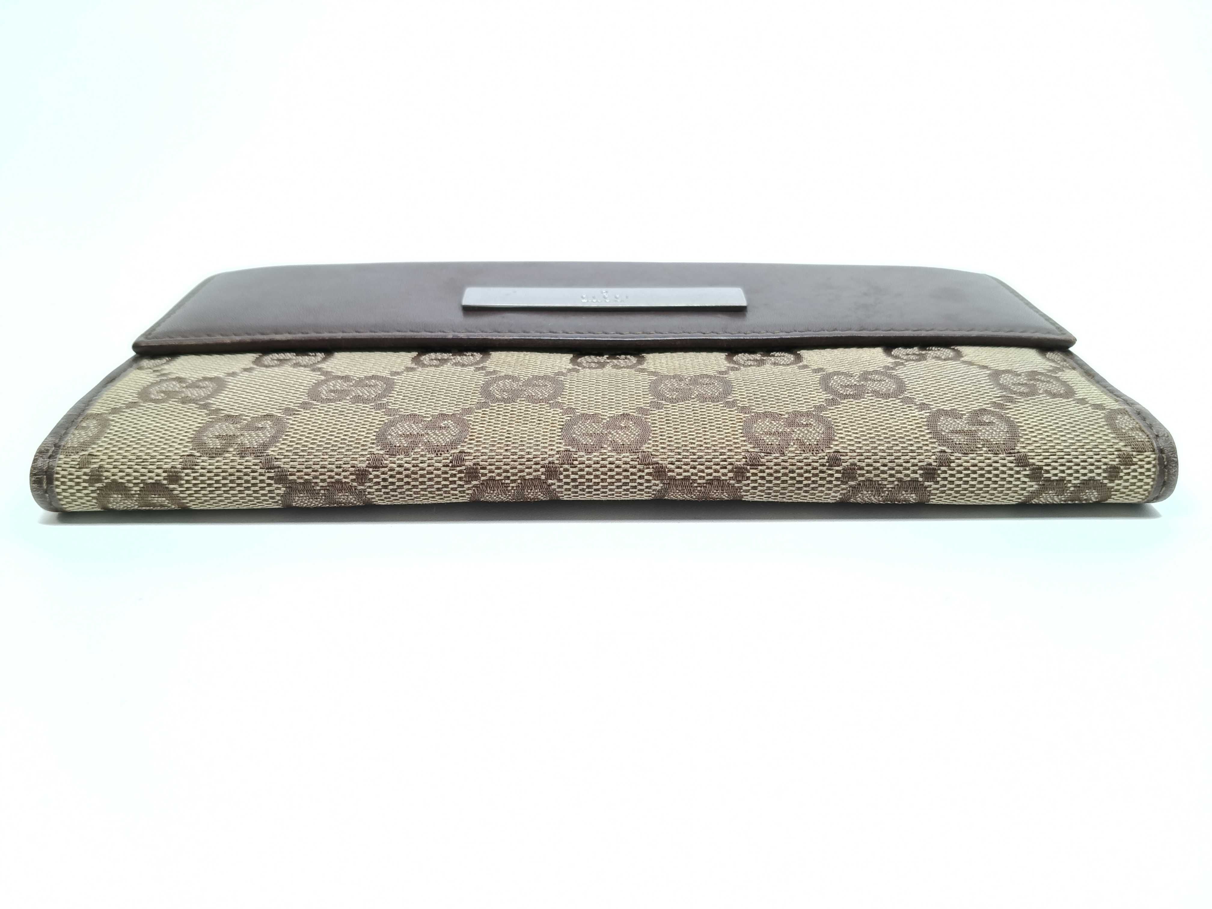 GG Canvas Long Wallet, All-over Pattern, Camel — view 3