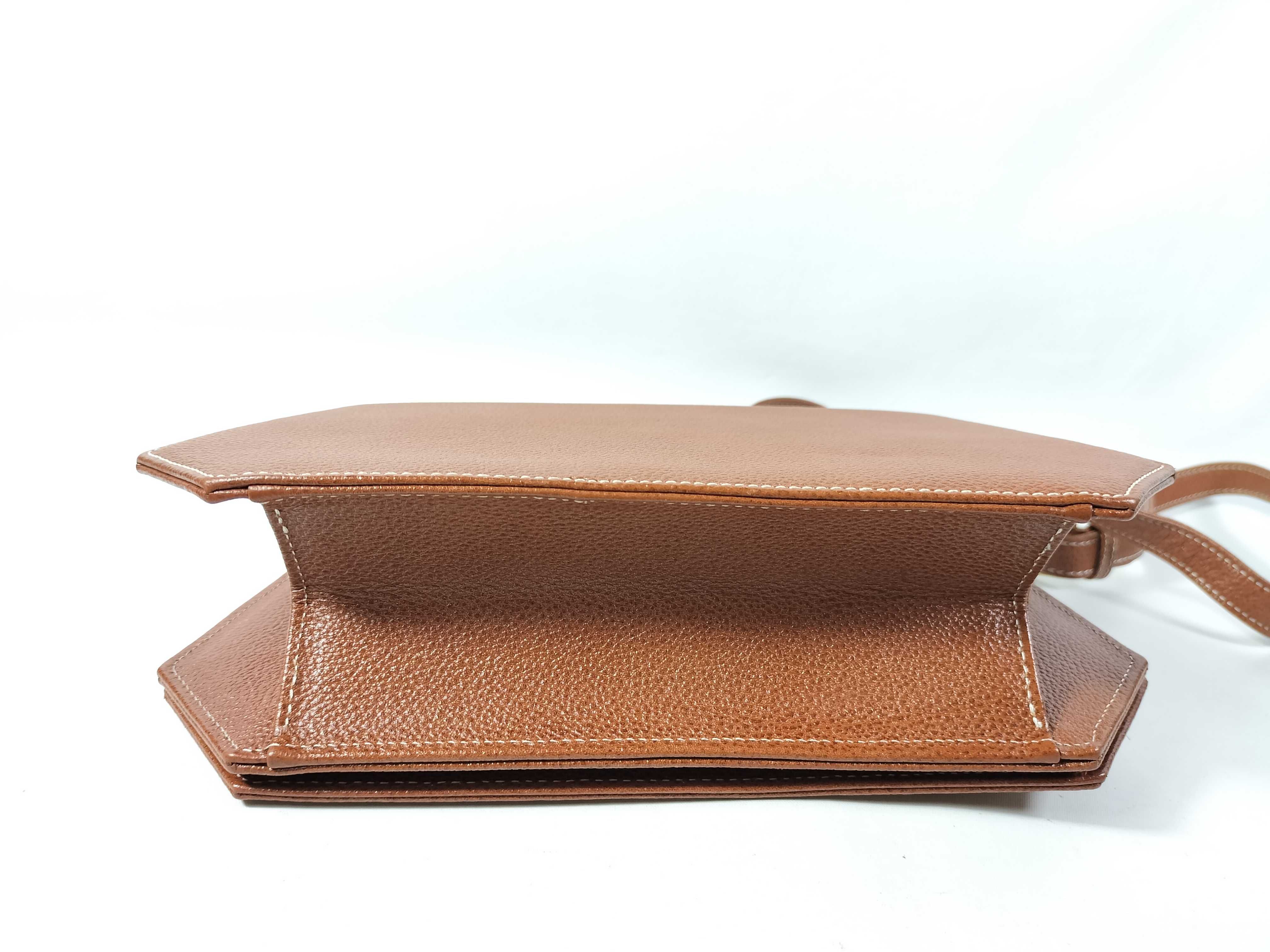 logo shoulder bag, leather, brown shoulder bag — view 6