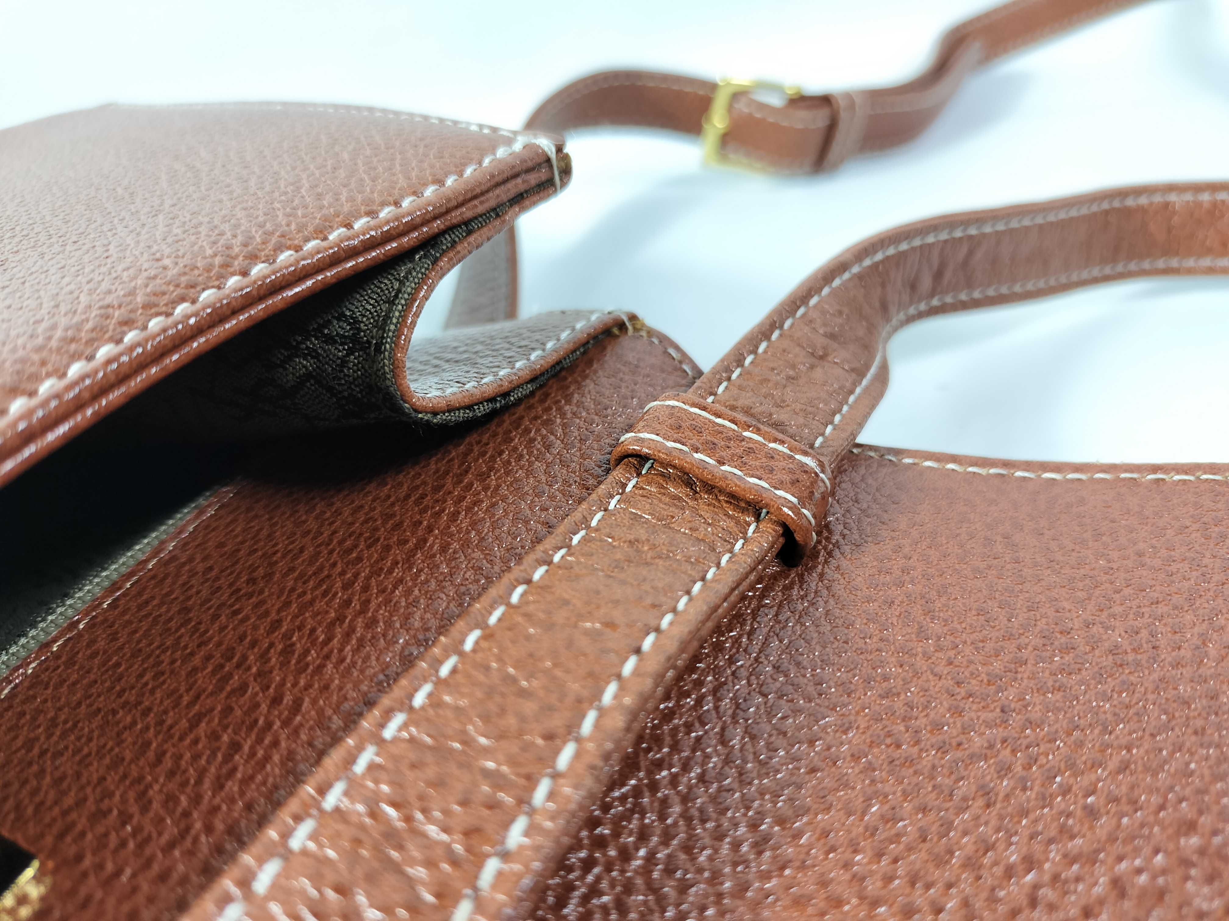 logo shoulder bag, leather, brown shoulder bag — view 7